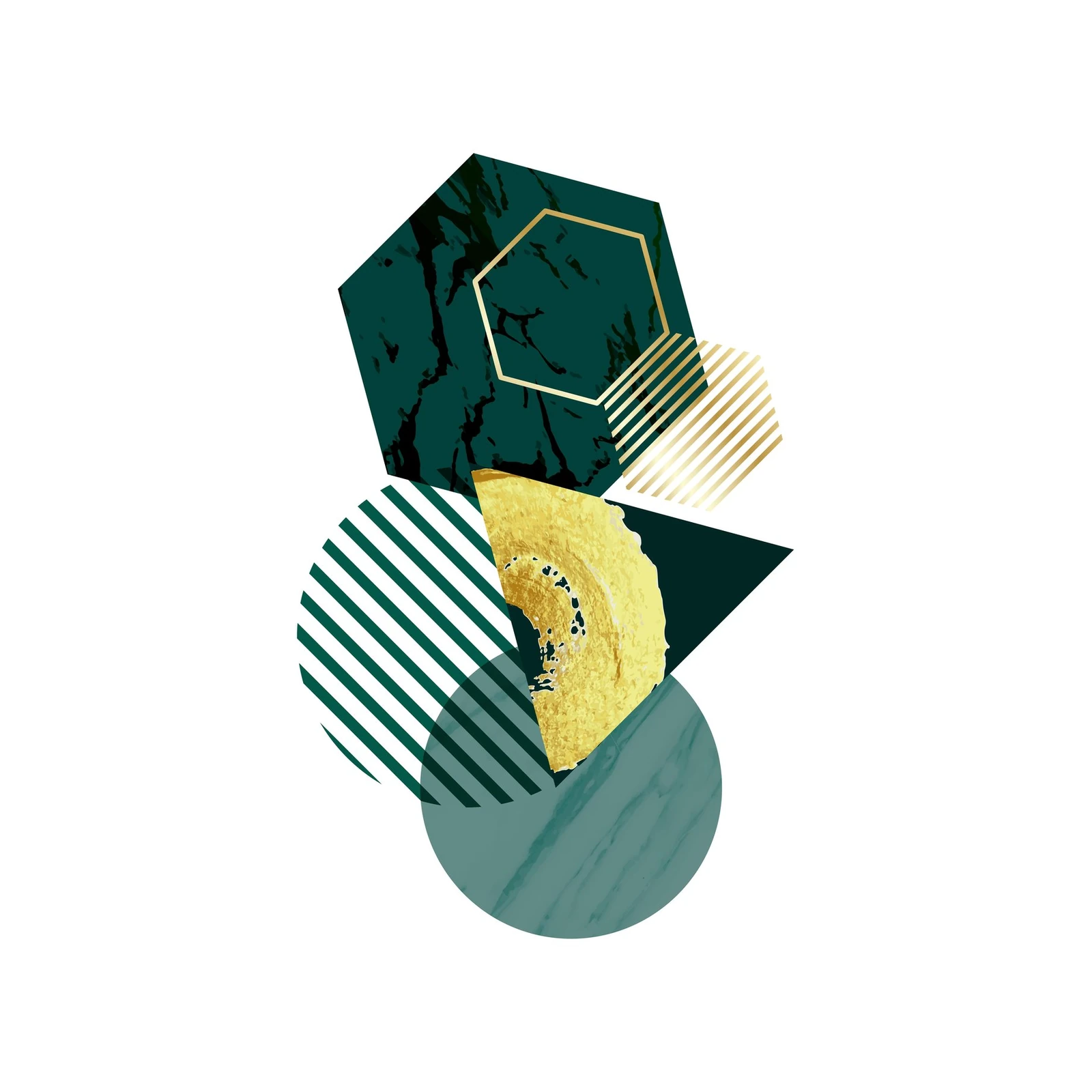 Emerald Geo Luxury Gold Wall Art