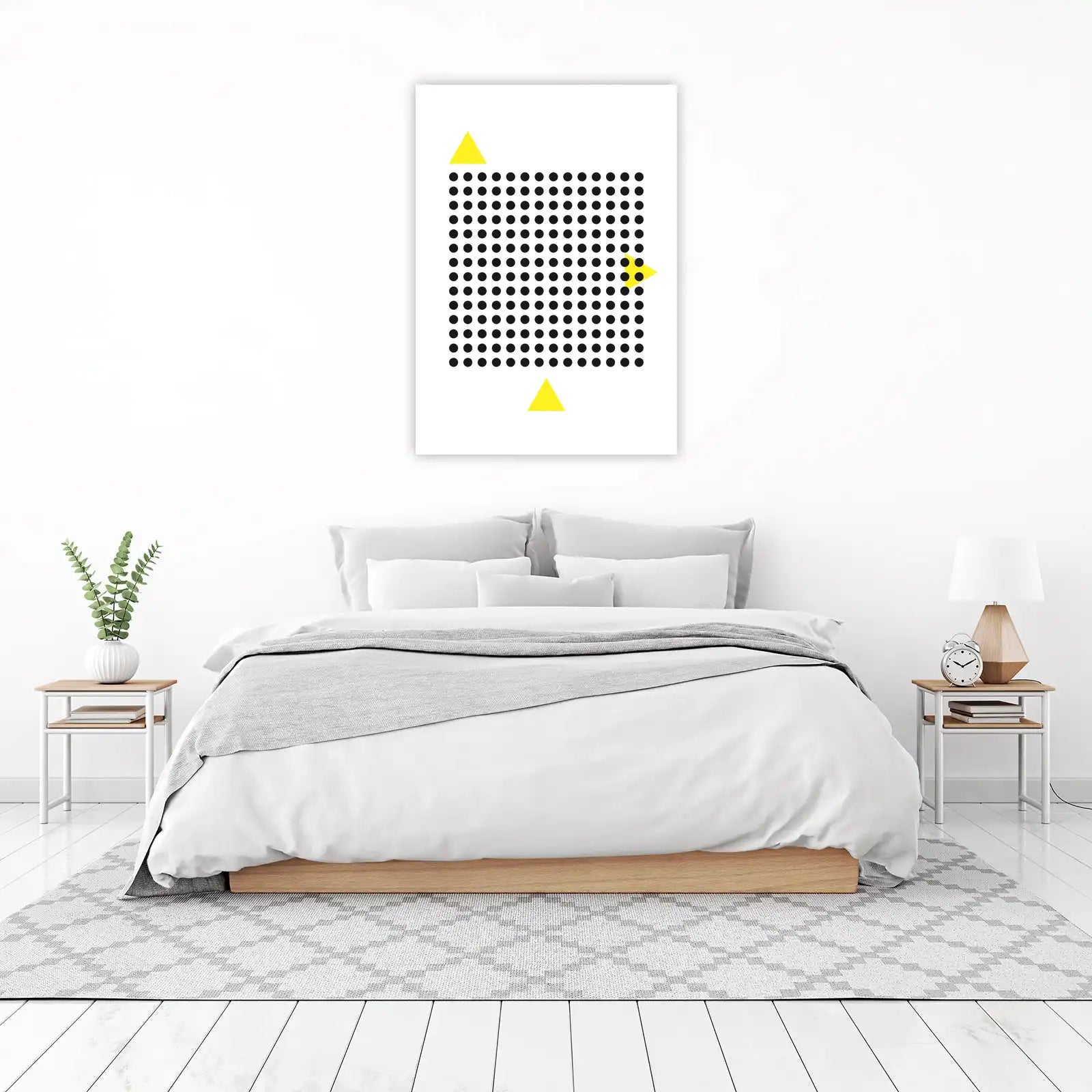 Modern Geometric Dot & Triangle Wall Art