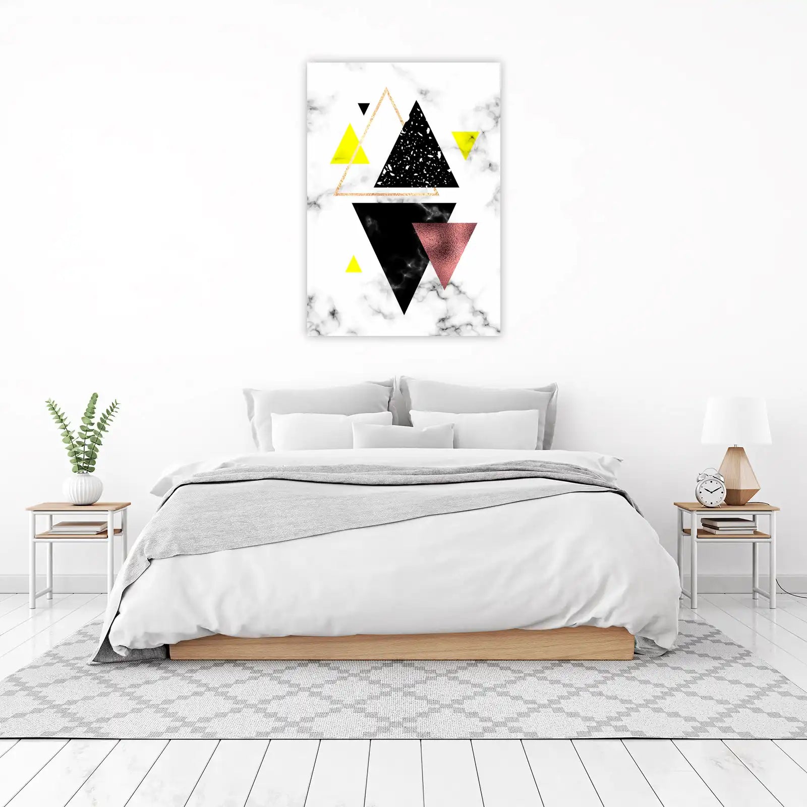 Geometric Marble Gold Yellow Rose Gold Wall Art