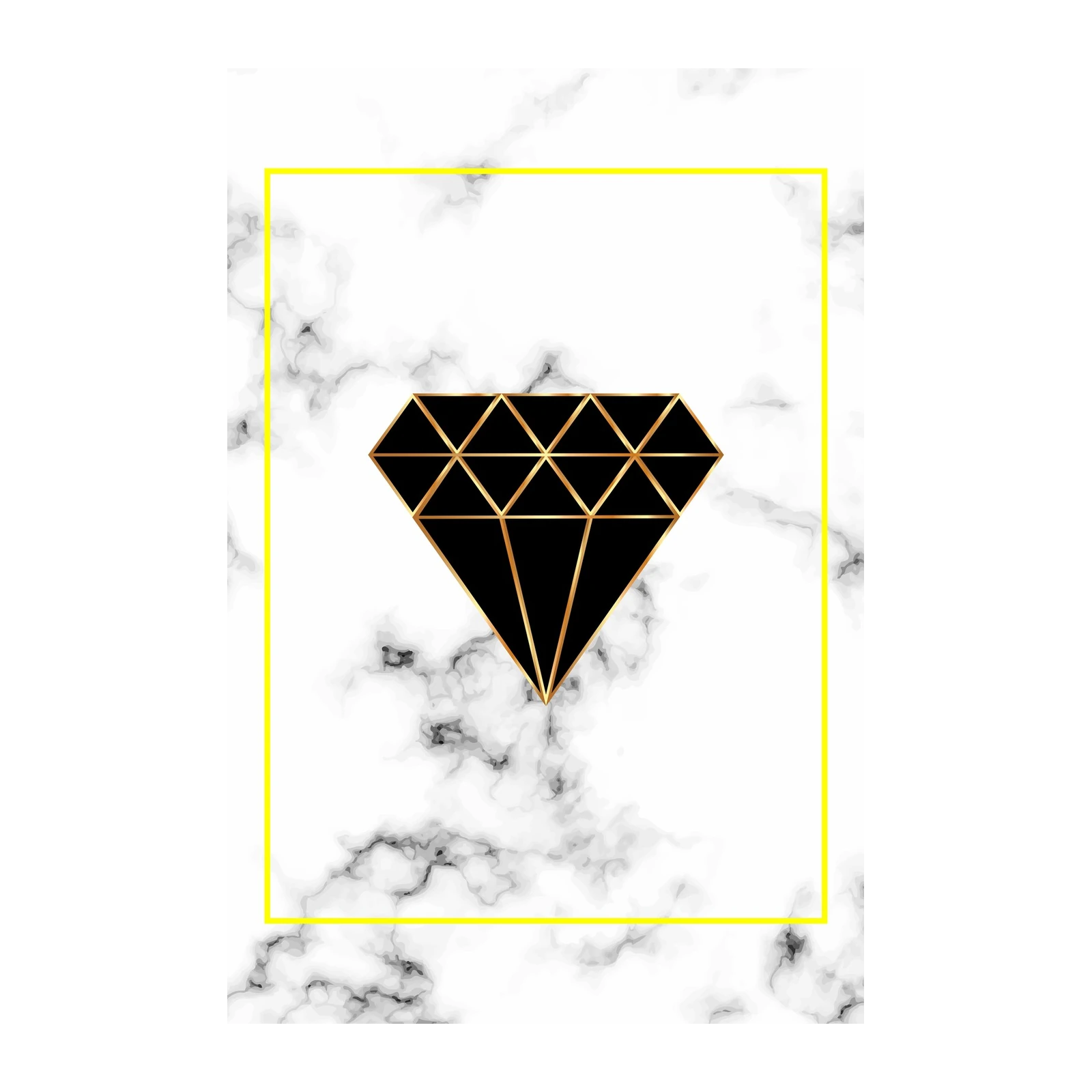 Geometric Diamond Marble Wall Art