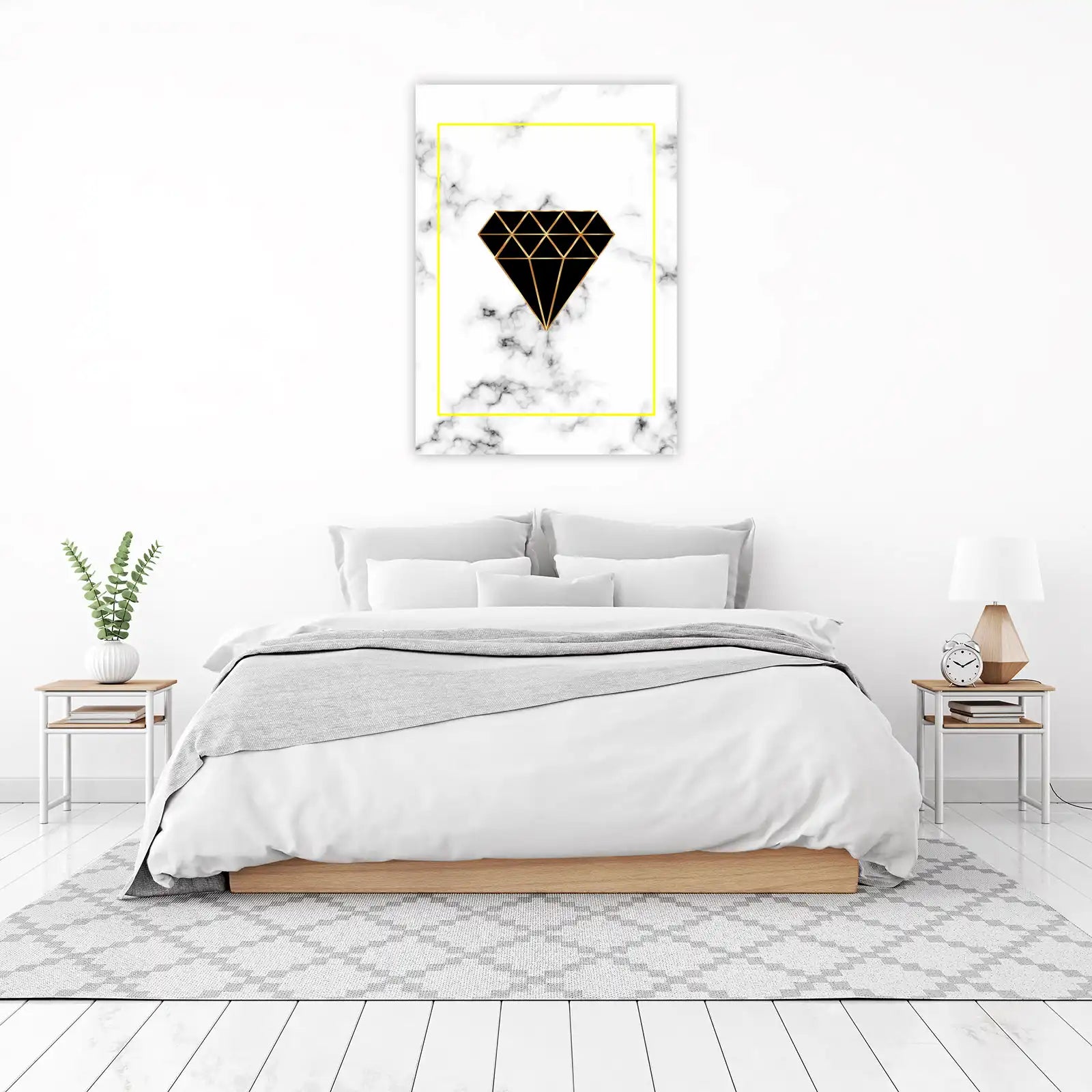 Geometric Diamond Marble Wall Art