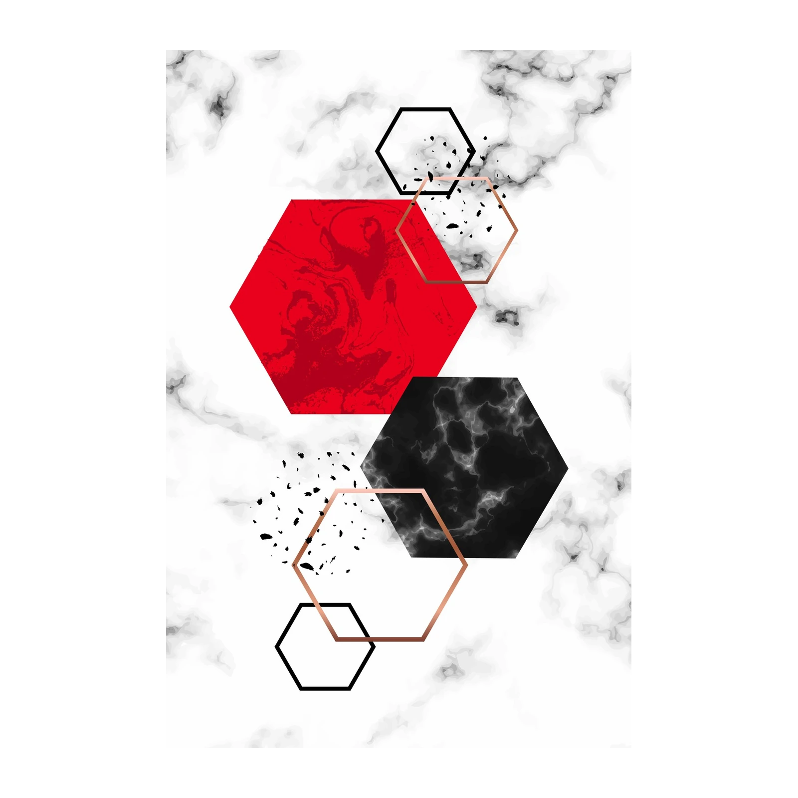 Abstract Geometric Hexagon Wall Art