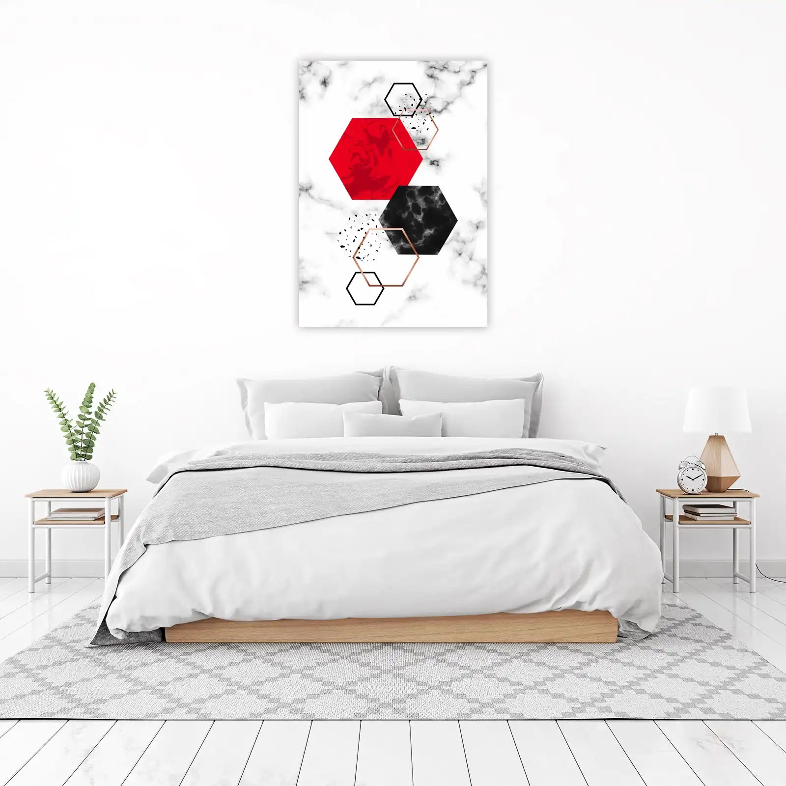 Abstract Geometric Hexagon Wall Art