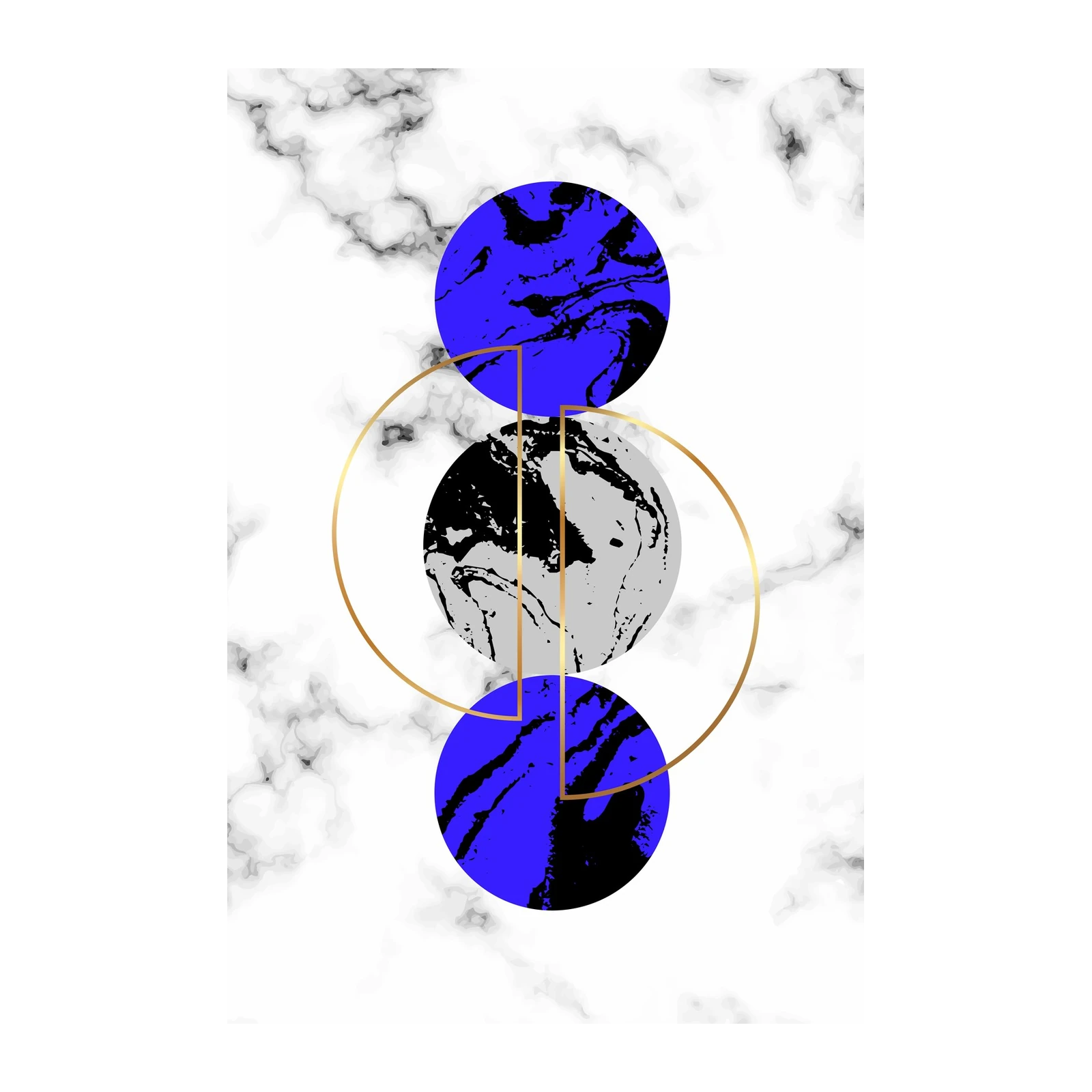 Abstract Geometric Circles Marble Wall Art