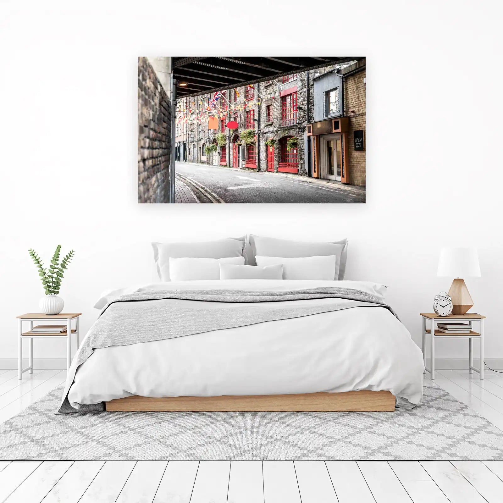 Vibrant Irish Alleyway Red Windows Wall Art