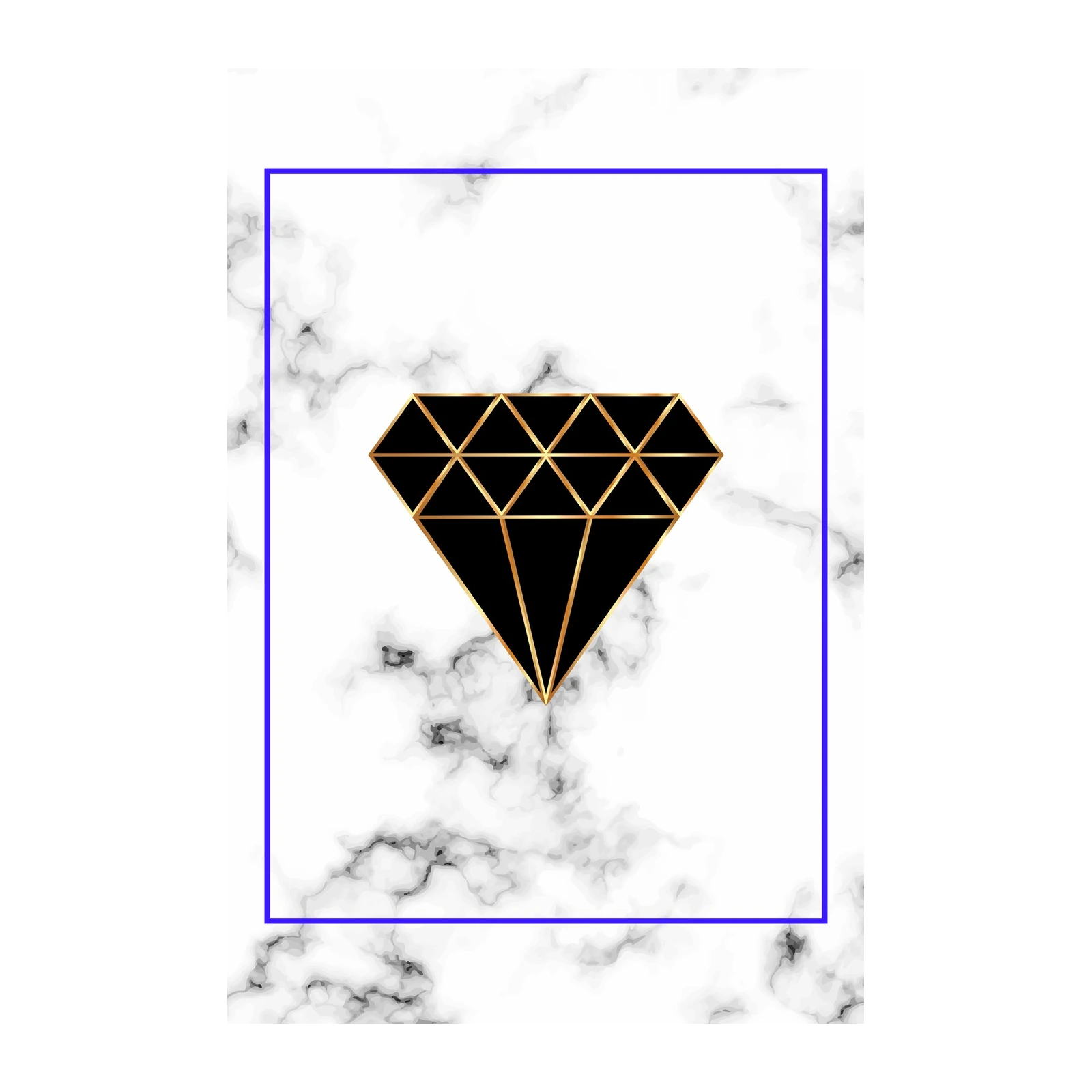 Luxury Diamond Geometric Marble Wall Art