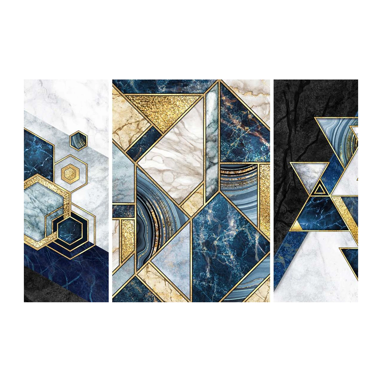 Geometric Marble & Gold Wall Art Wall Art