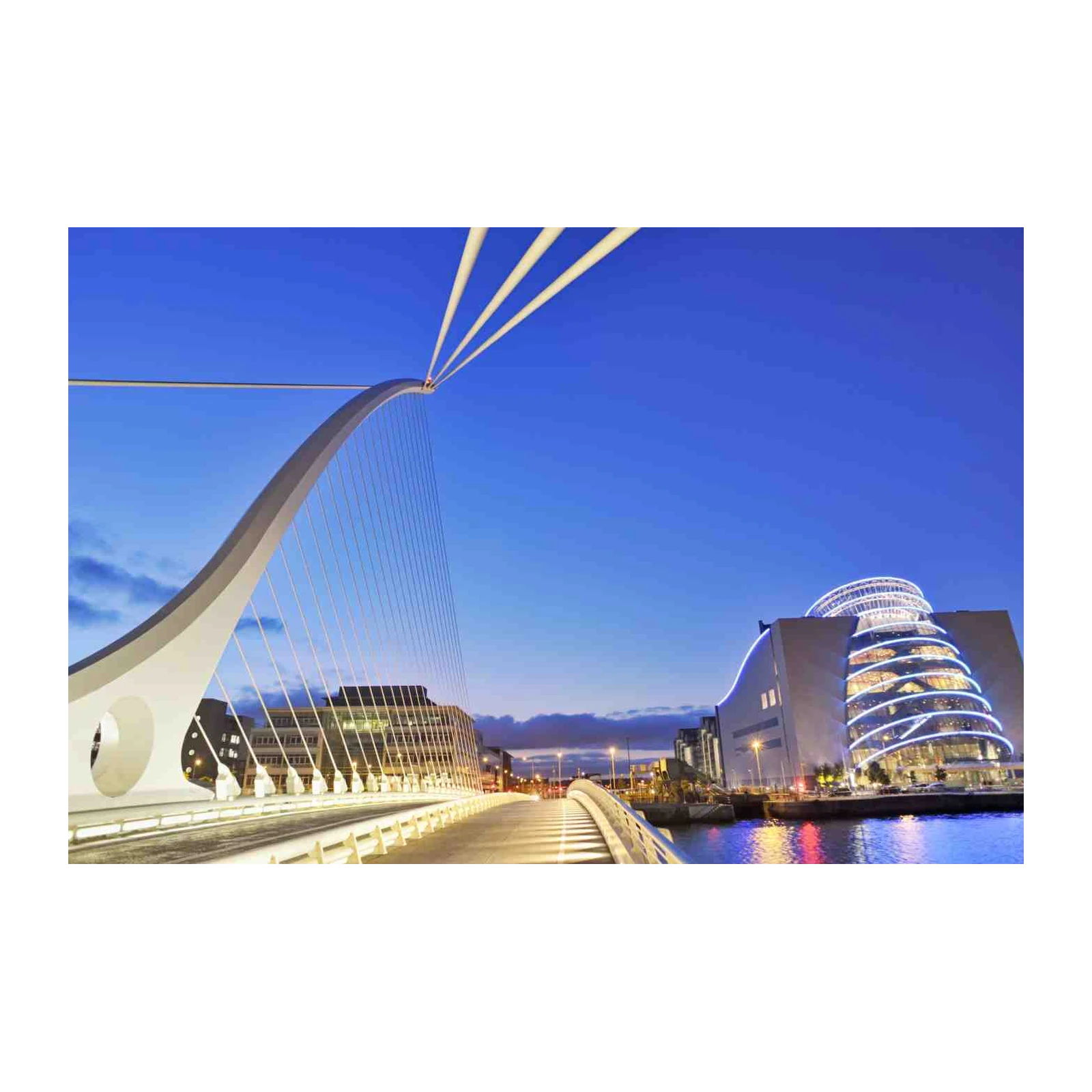 Modern Dublin Bridge at Dusk Wall Art