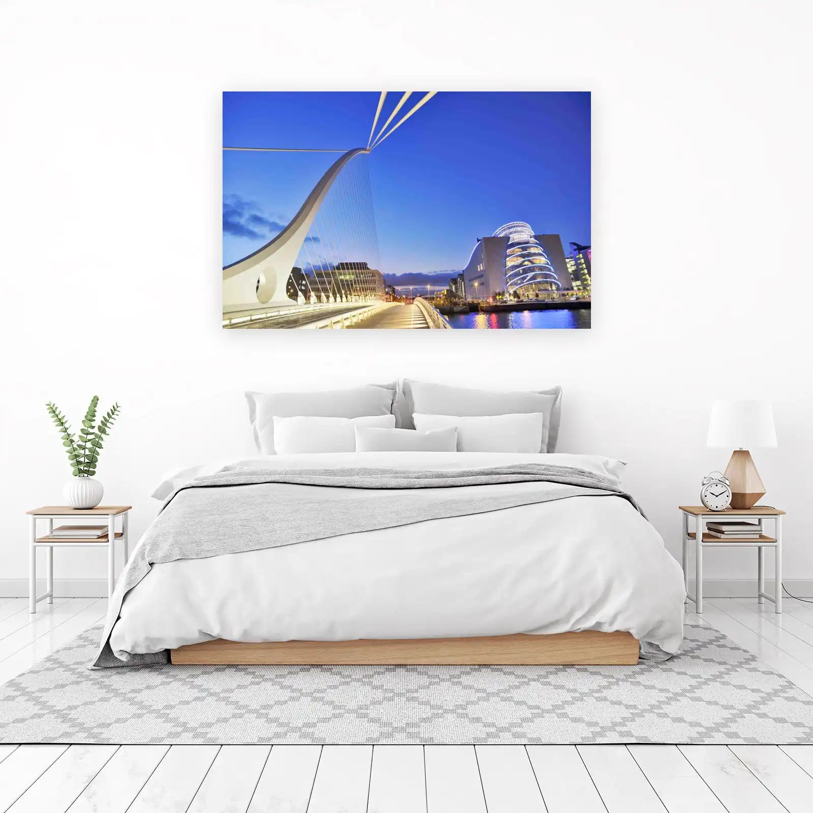 Modern Dublin Bridge at Dusk Wall Art
