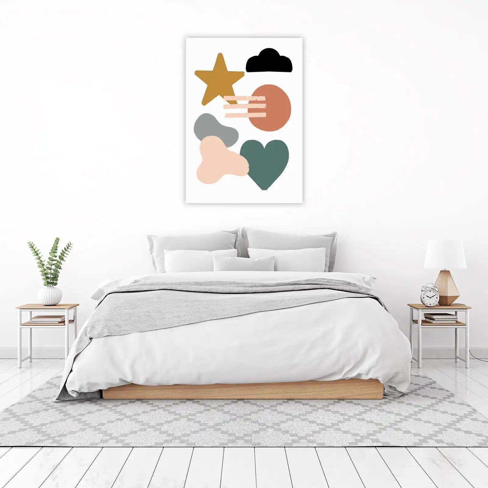 Boho Abstract Shapes Star Heart Wall Art