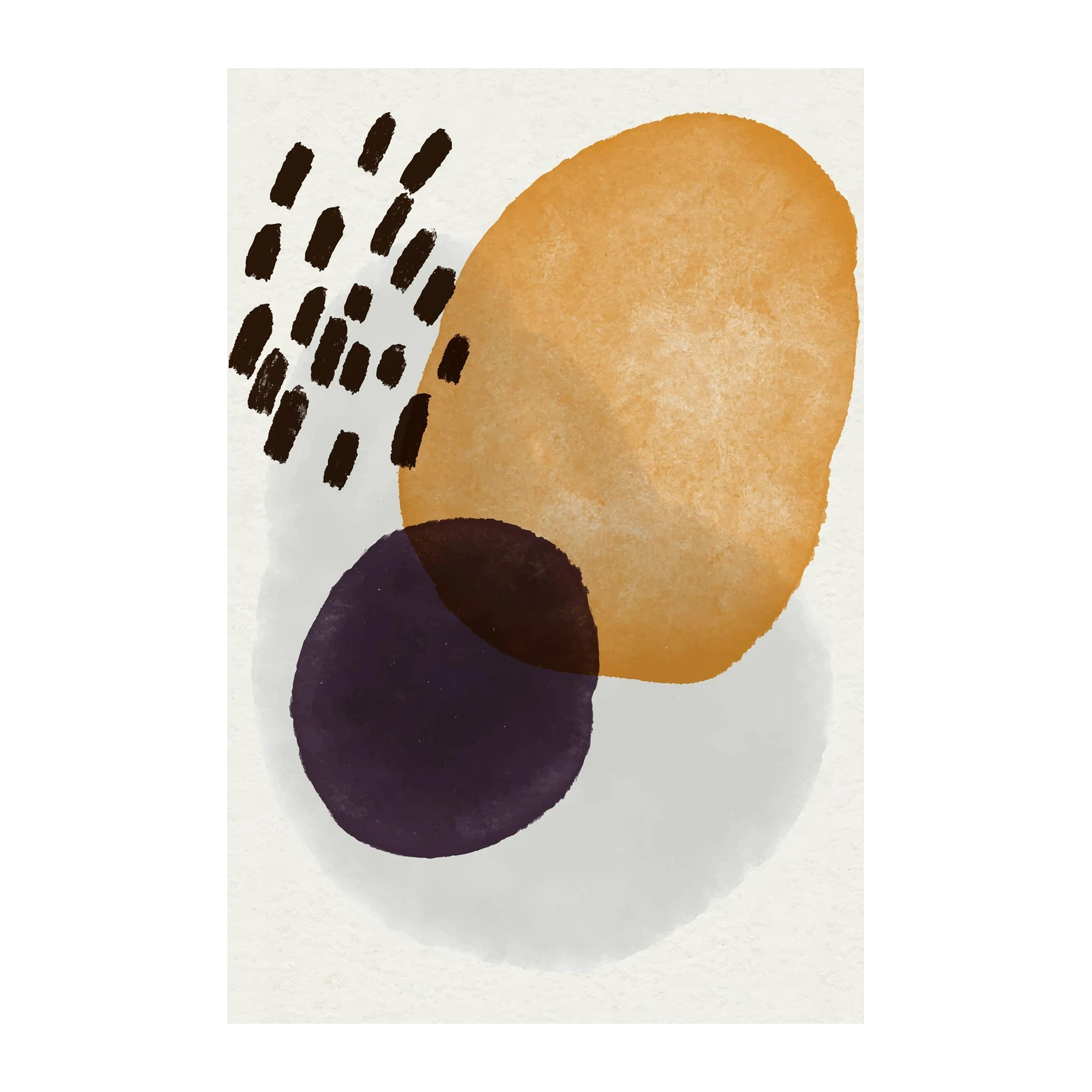 Modern Abstract Boho Ochre Purple Wall Art