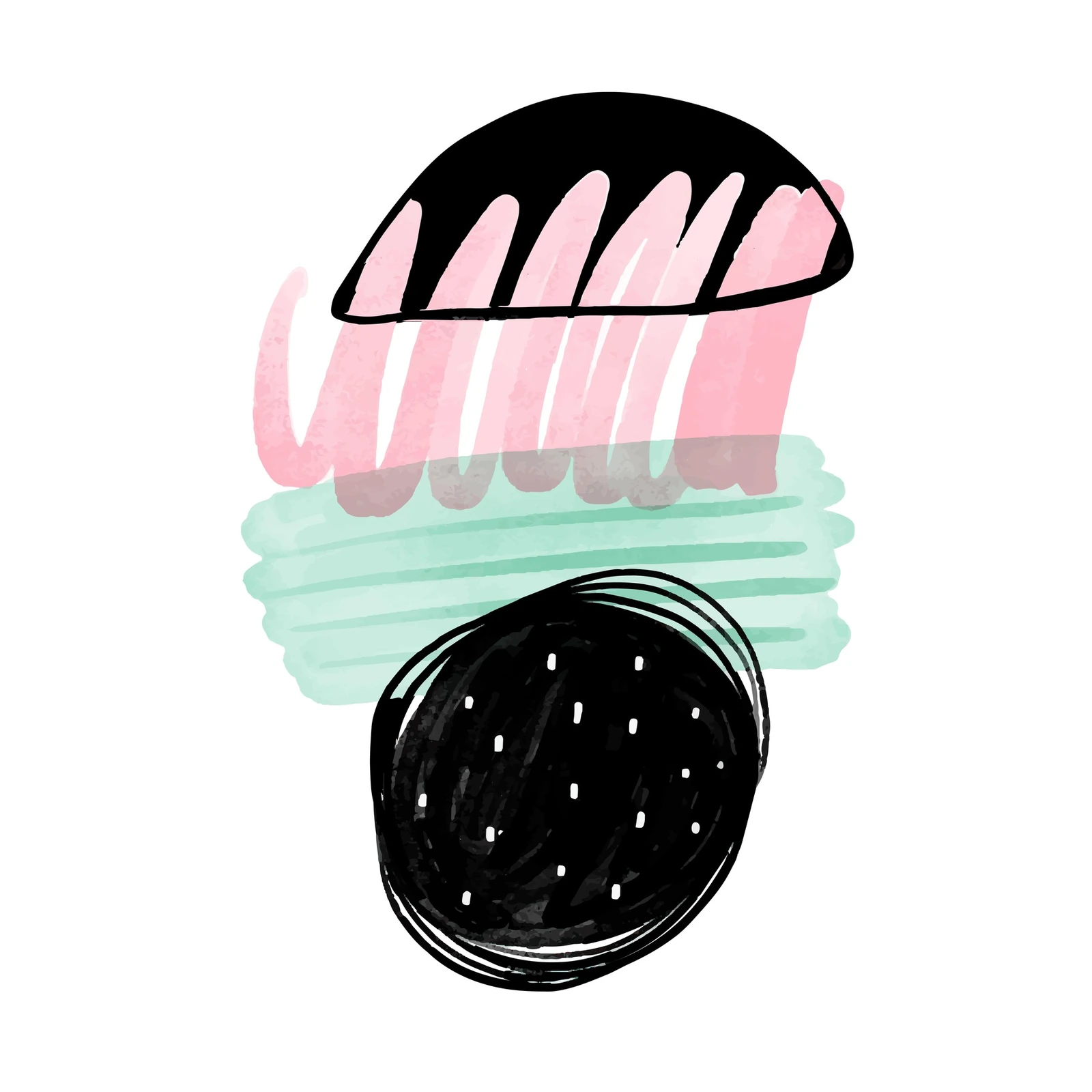 Modern Abstract Pink Mint Shapes Wall Art