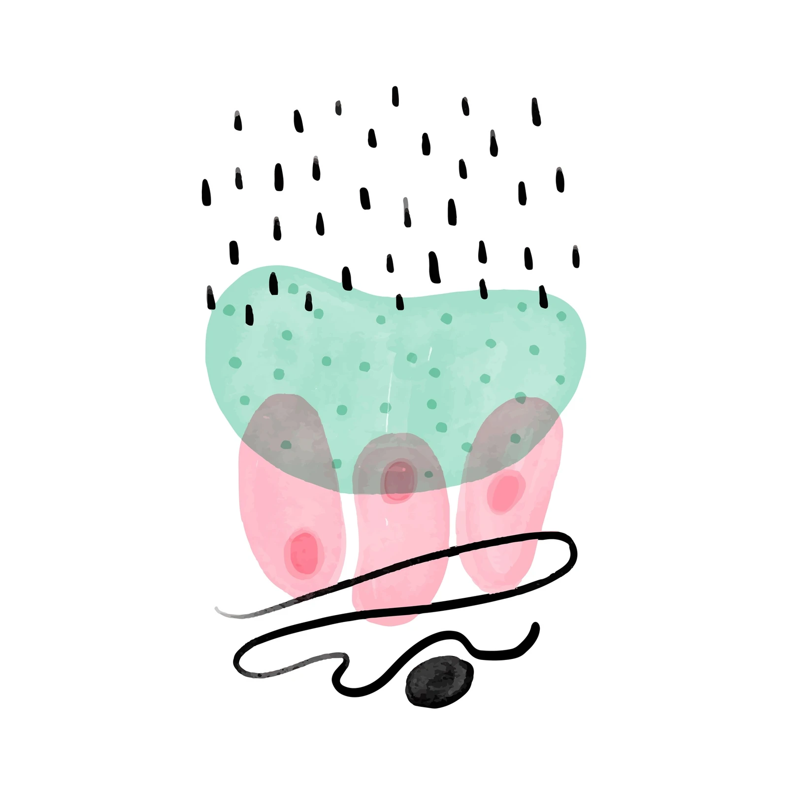 Abstract Mint & Pink Blobs Wall Art