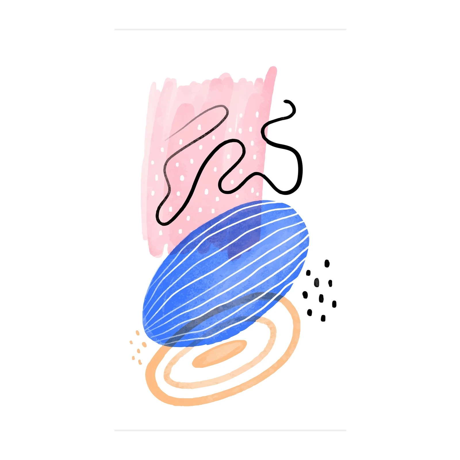 Bohemian Abstract Blue & Pink Wall Art