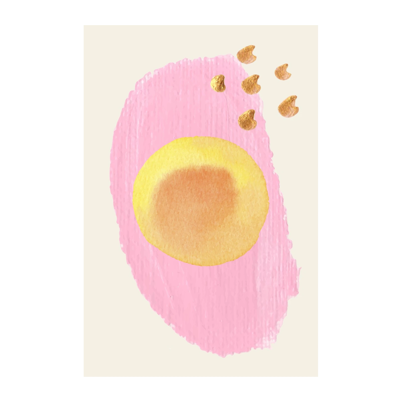 Blush Abstract Circles Gold Accent Wall Art