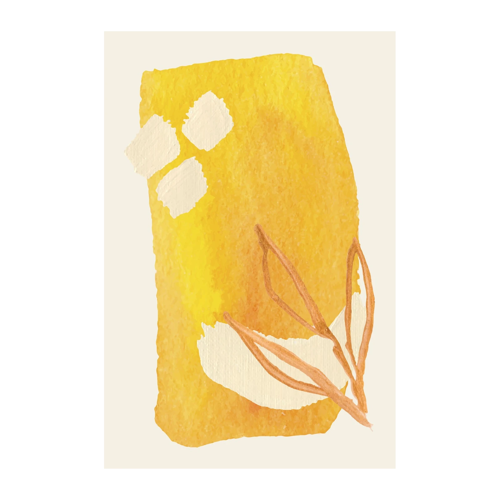 Sunny Abstract Botanical Gold Wall Art