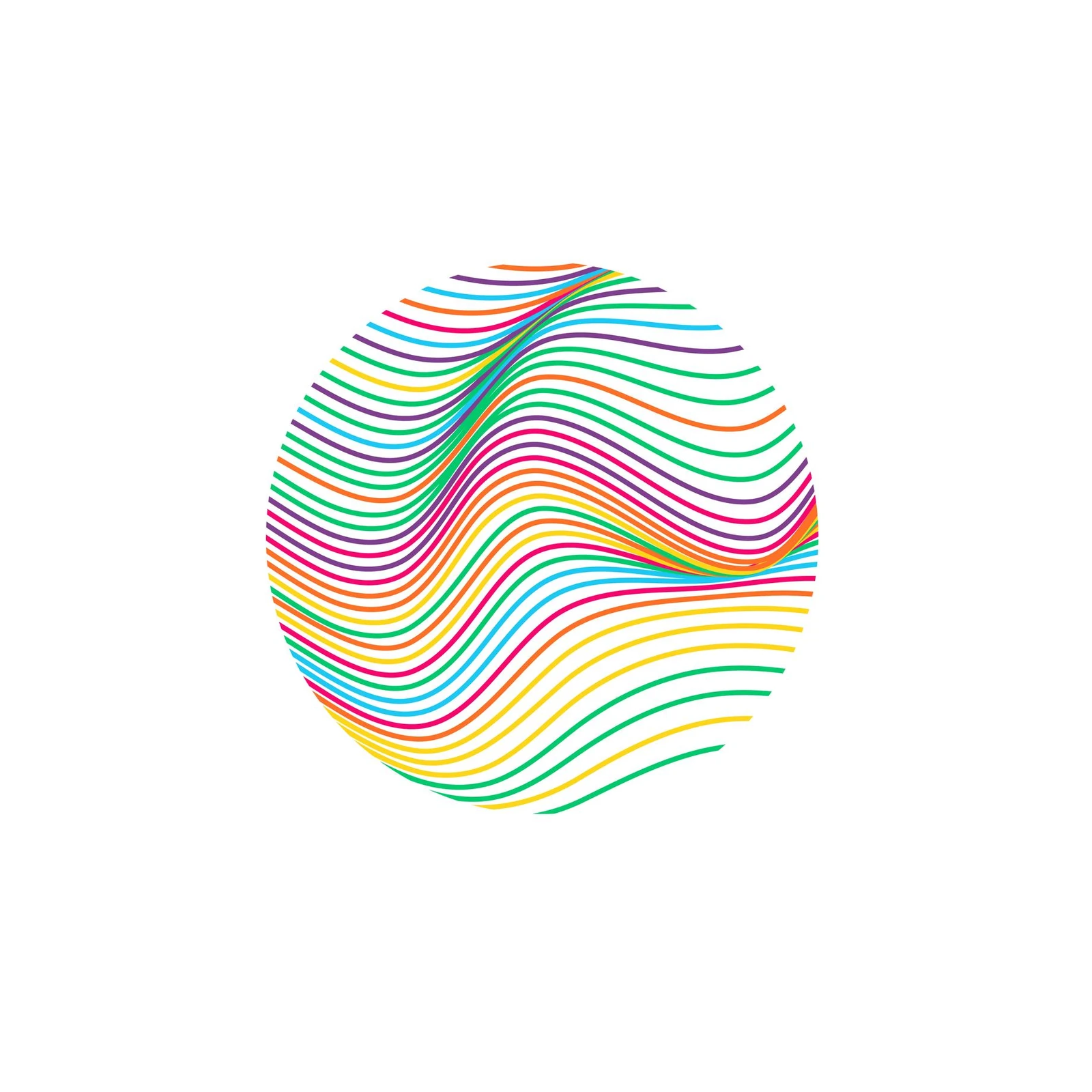 Vibrant Wave Circle Modern Art Wall Art