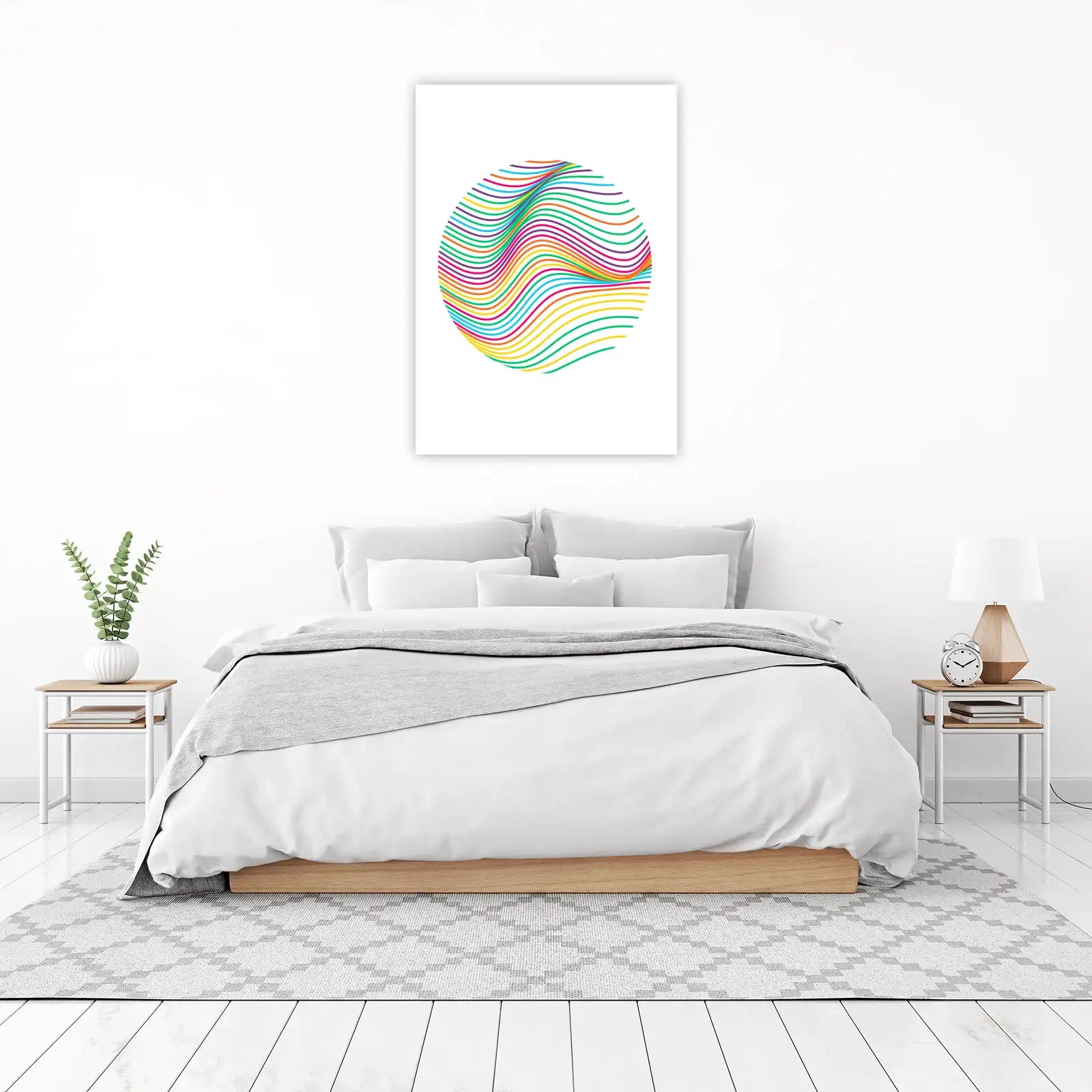 Vibrant Wave Circle Modern Art Wall Art