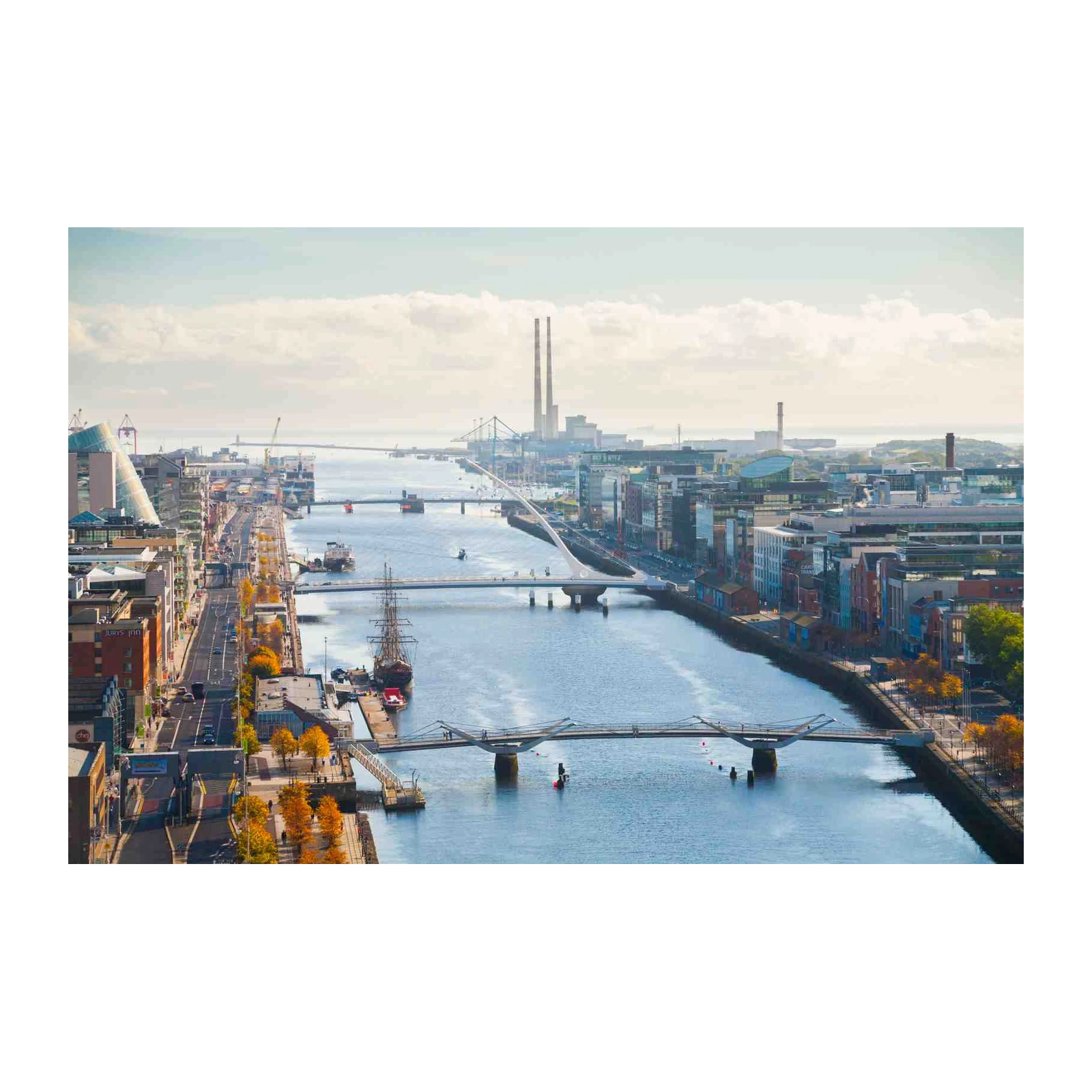 Dublin Cityscape River View Wall Art
