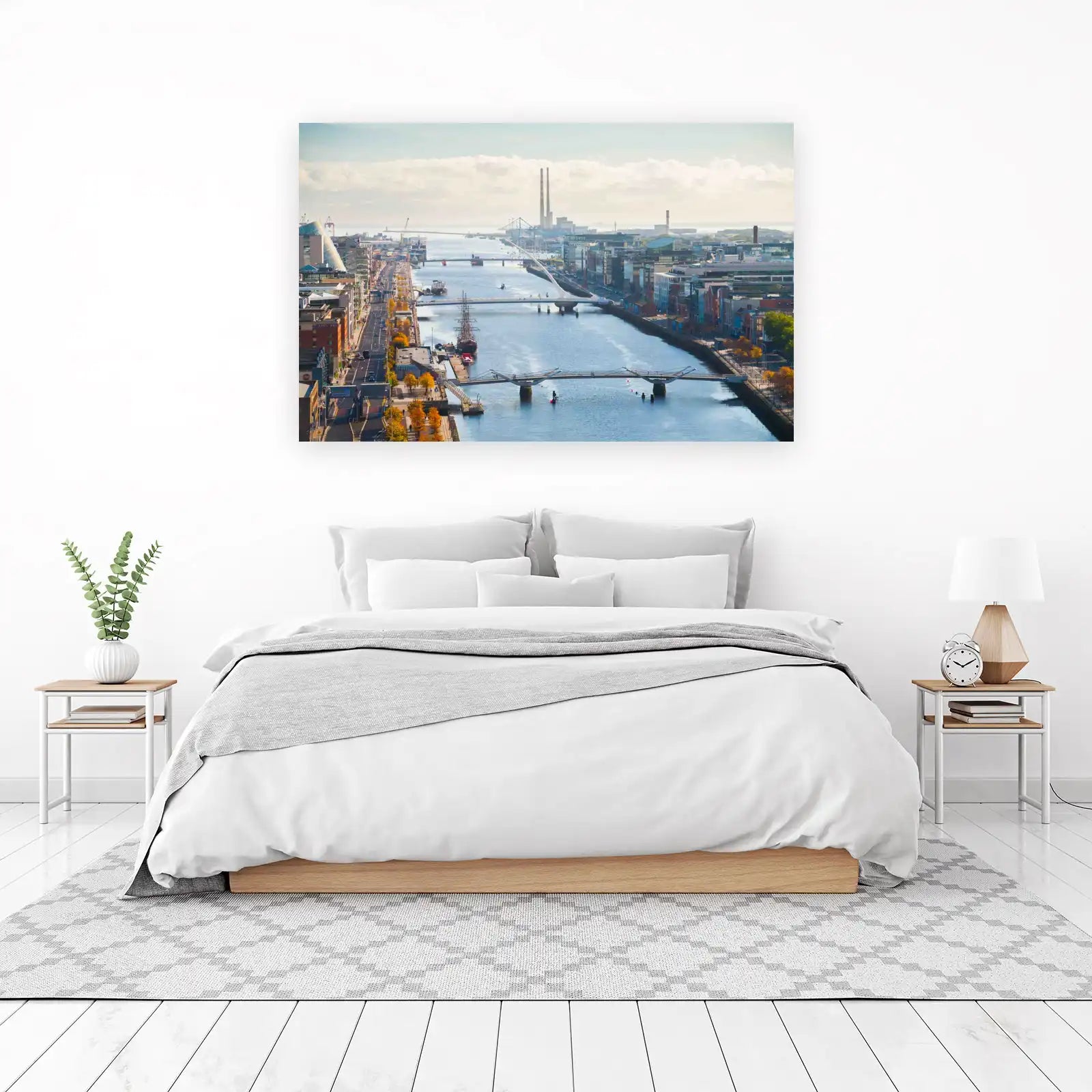 Dublin Cityscape River View Wall Art