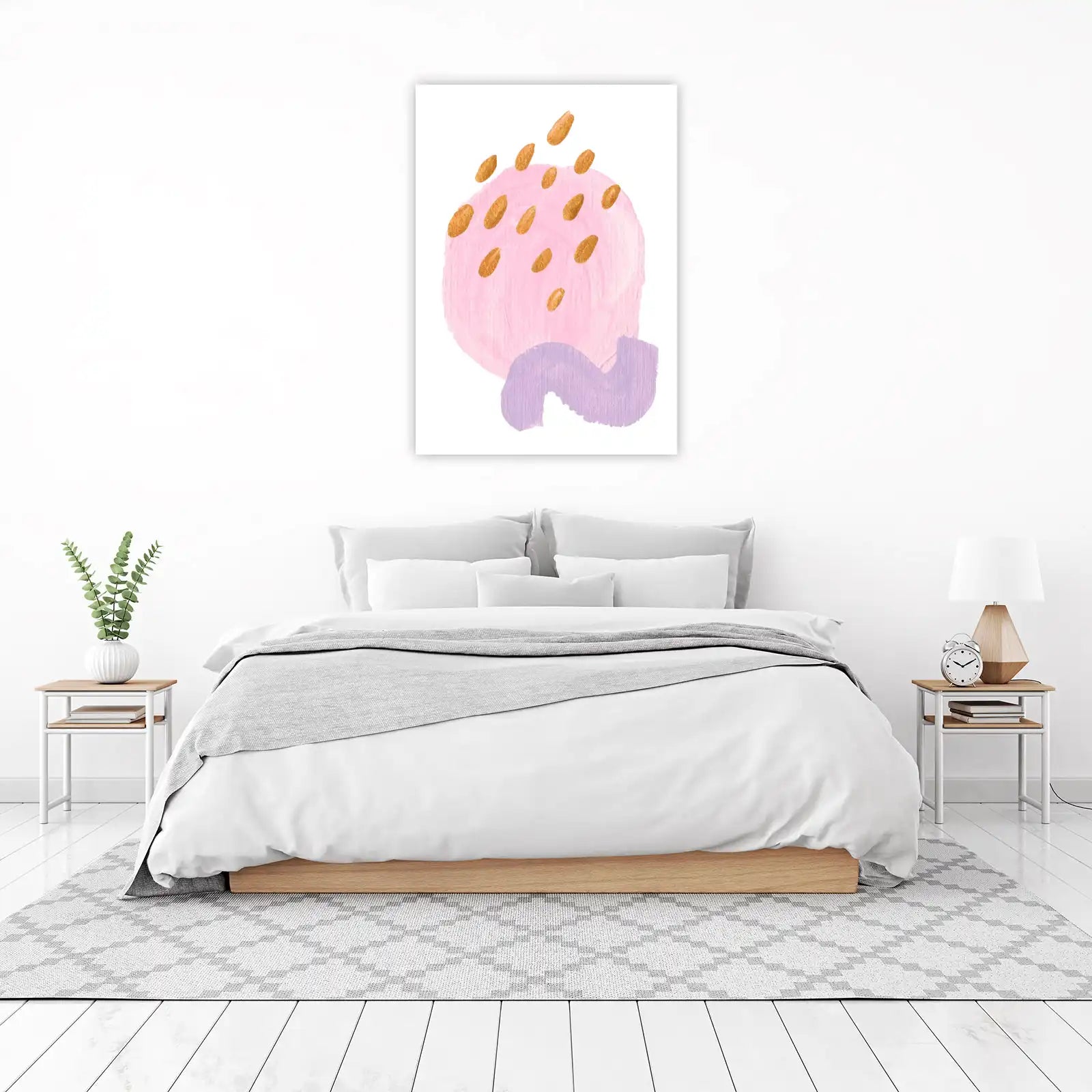 Abstract Blush & Gold Burst Wall Art