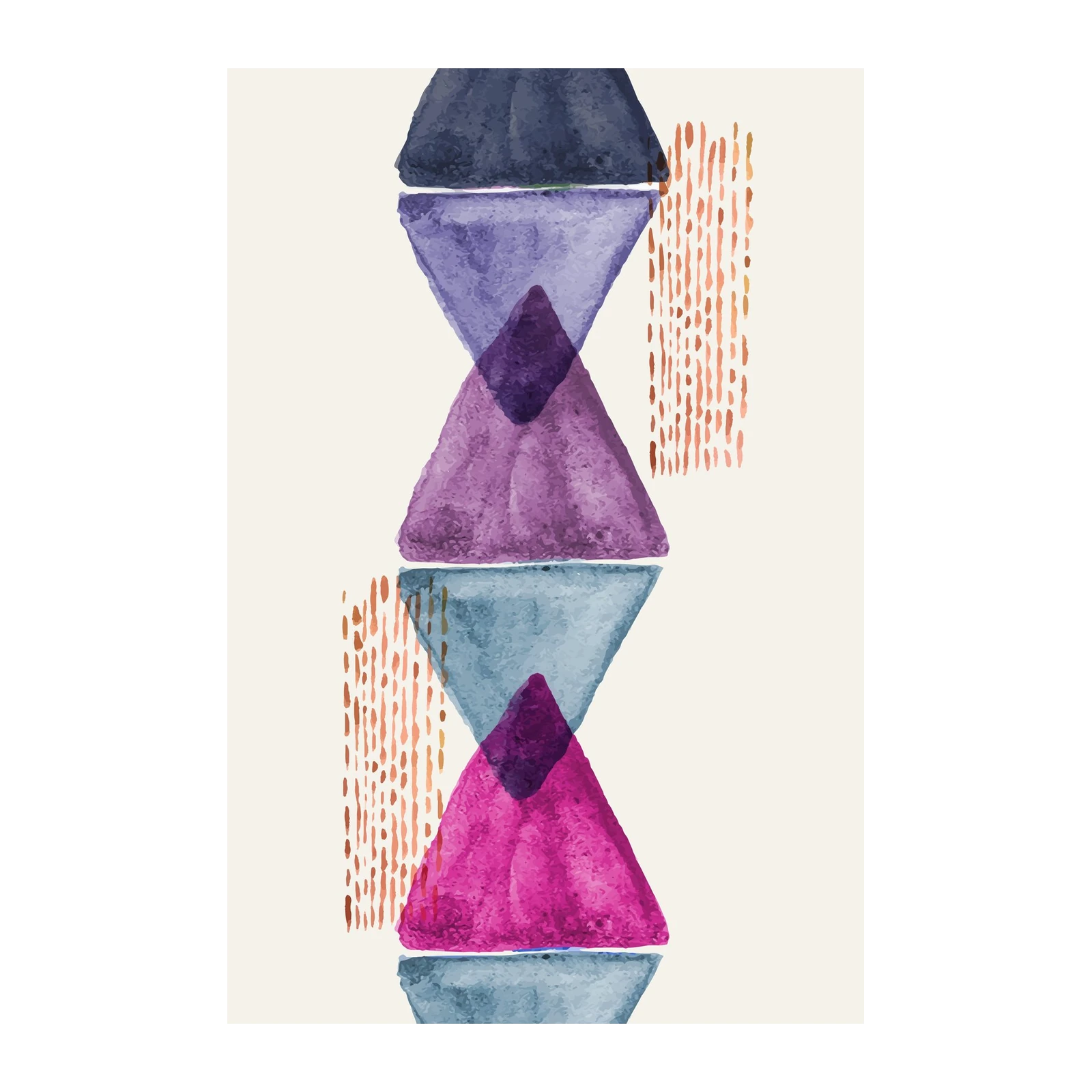 Boho Abstract Triangle Watercolor Wall Art