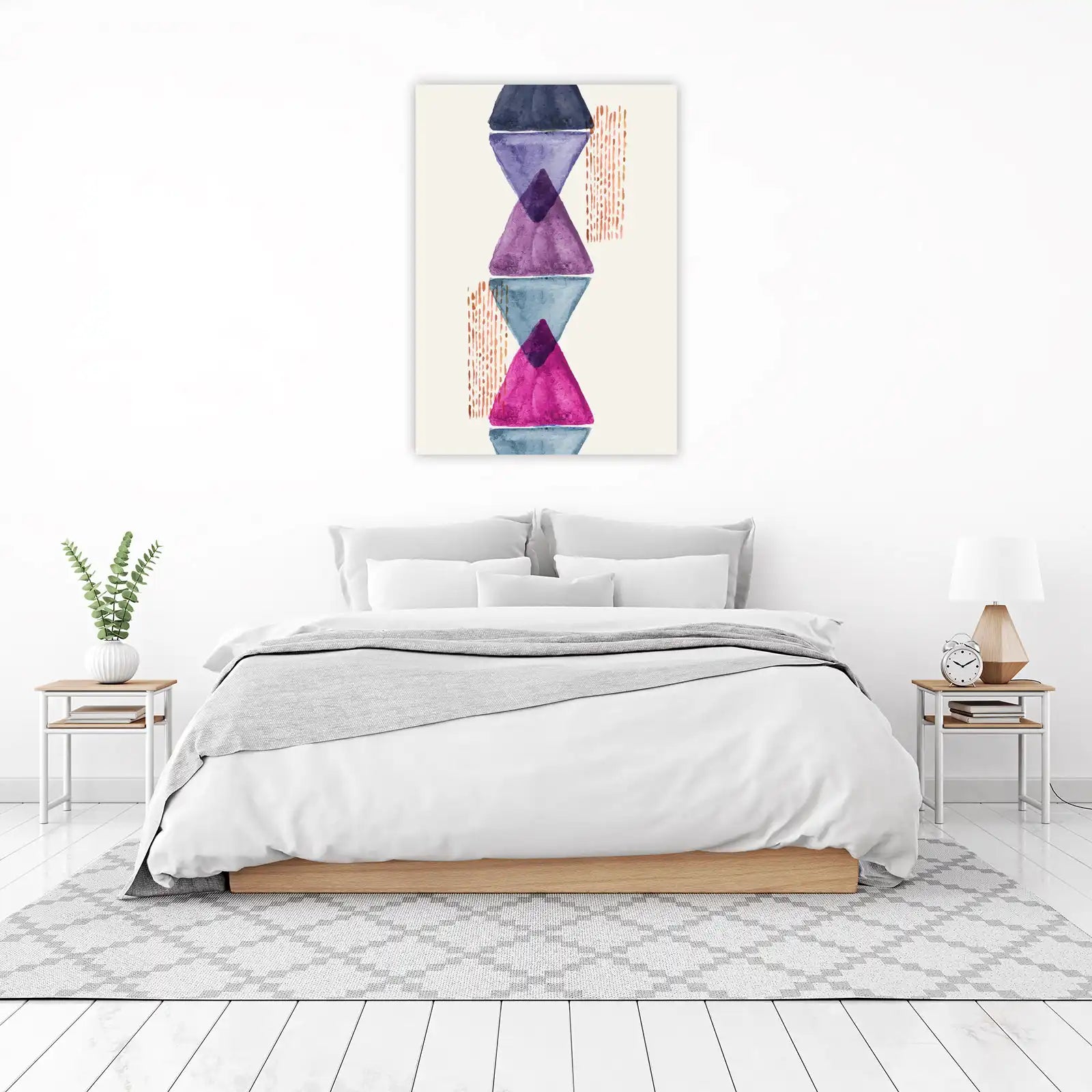 Boho Abstract Triangle Watercolor Wall Art
