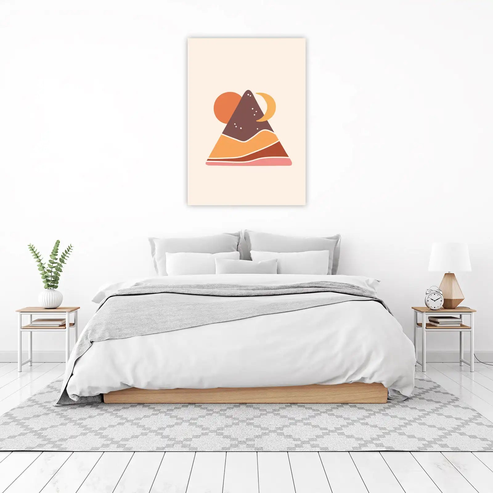 Boho Desert Sunset Mountain Wall Art