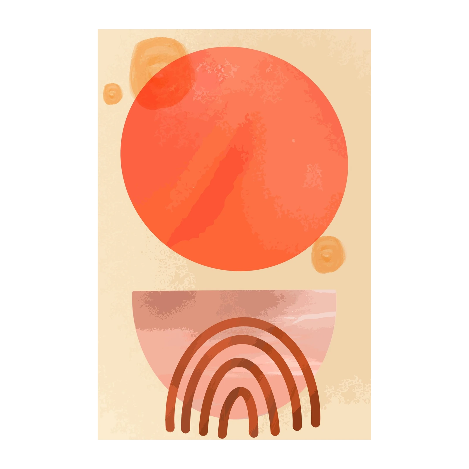 Modern Abstract Rainbow Boho Wall Art