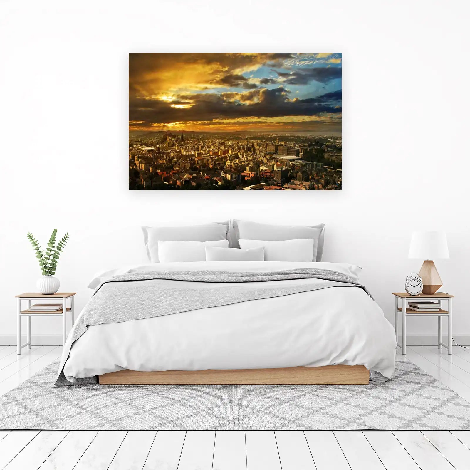 Dramatic Edinburgh Sunset Skyline Wall Art