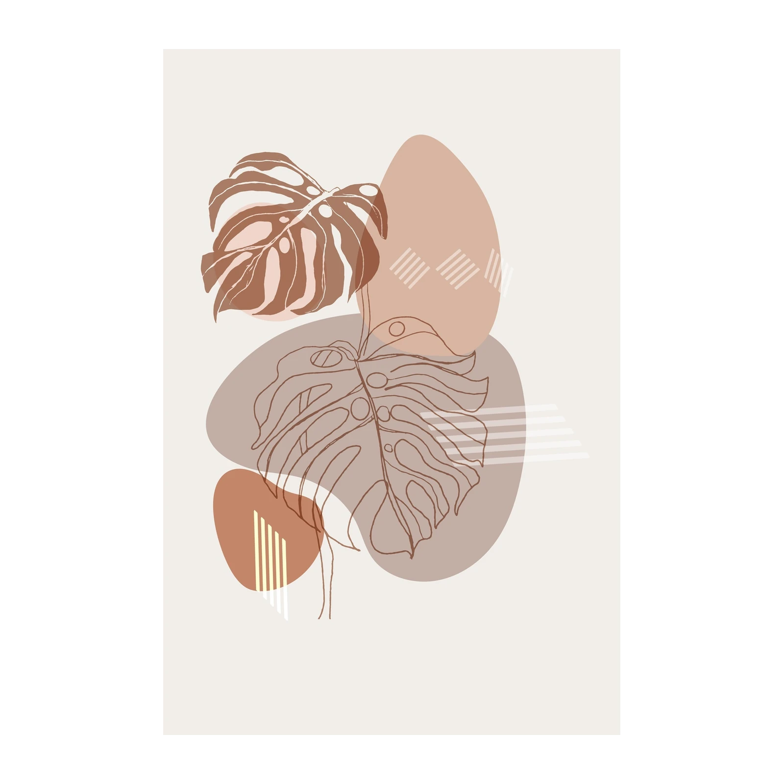 Abstract Monstera Boho Wall Art Wall Art