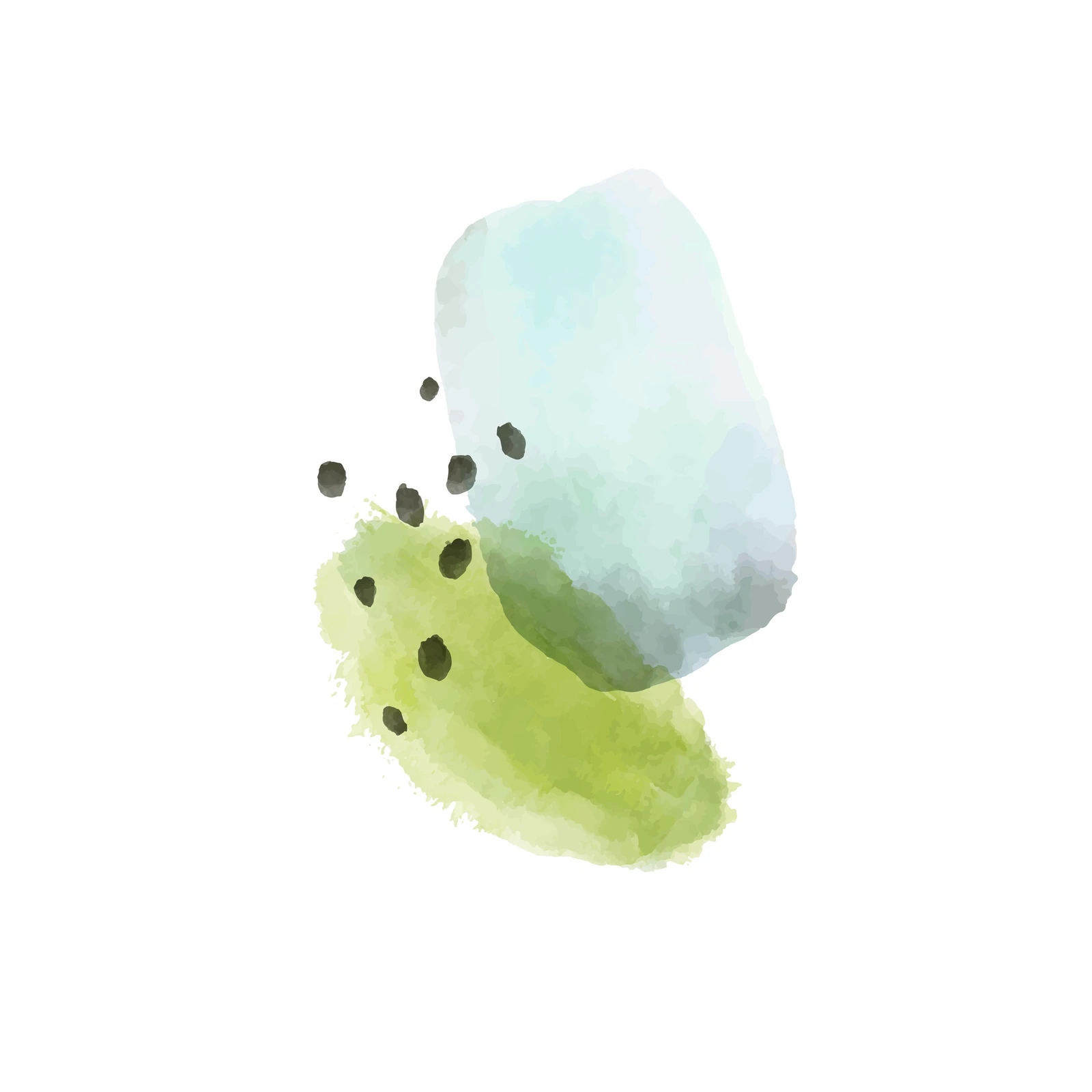 Serene Abstract Teal & Green Watercolor Wall Art