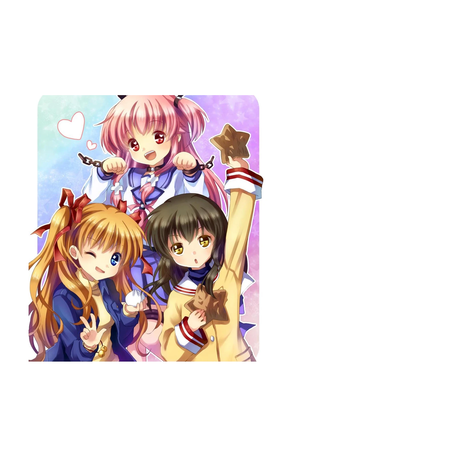 Cute Anime Girls Star Cookies Wall Art