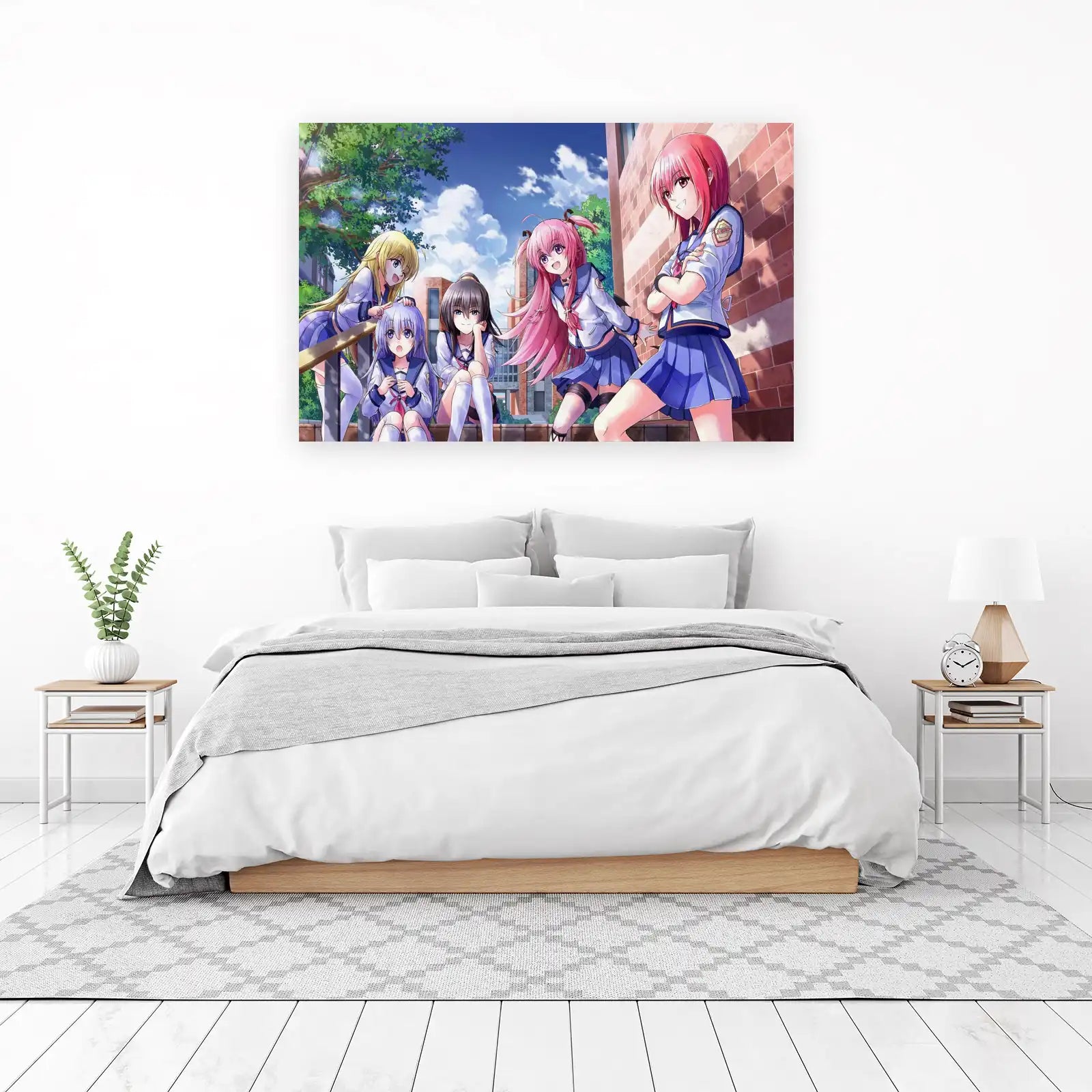 Vibrant Anime Girls School Life Wall Art