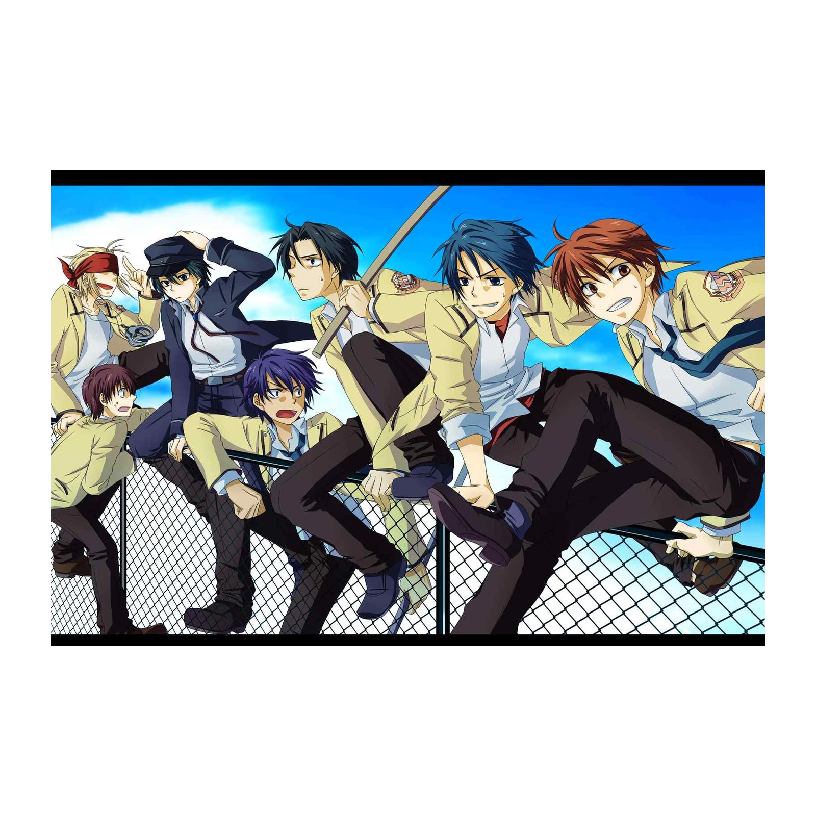 Dynamic Anime Group Pose Wall Art