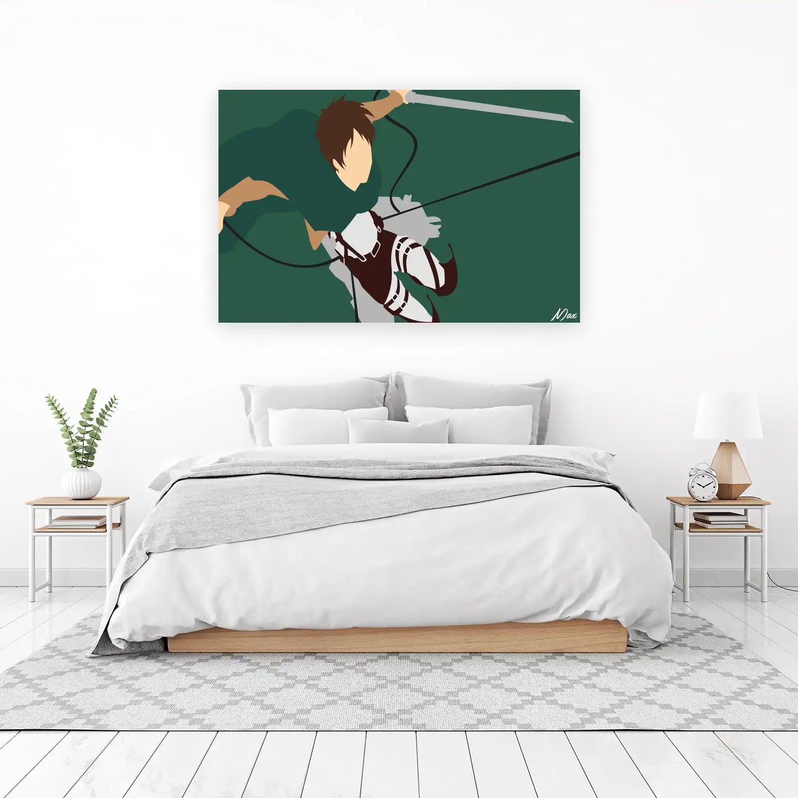 Anime Hero Action Pose Wall Art