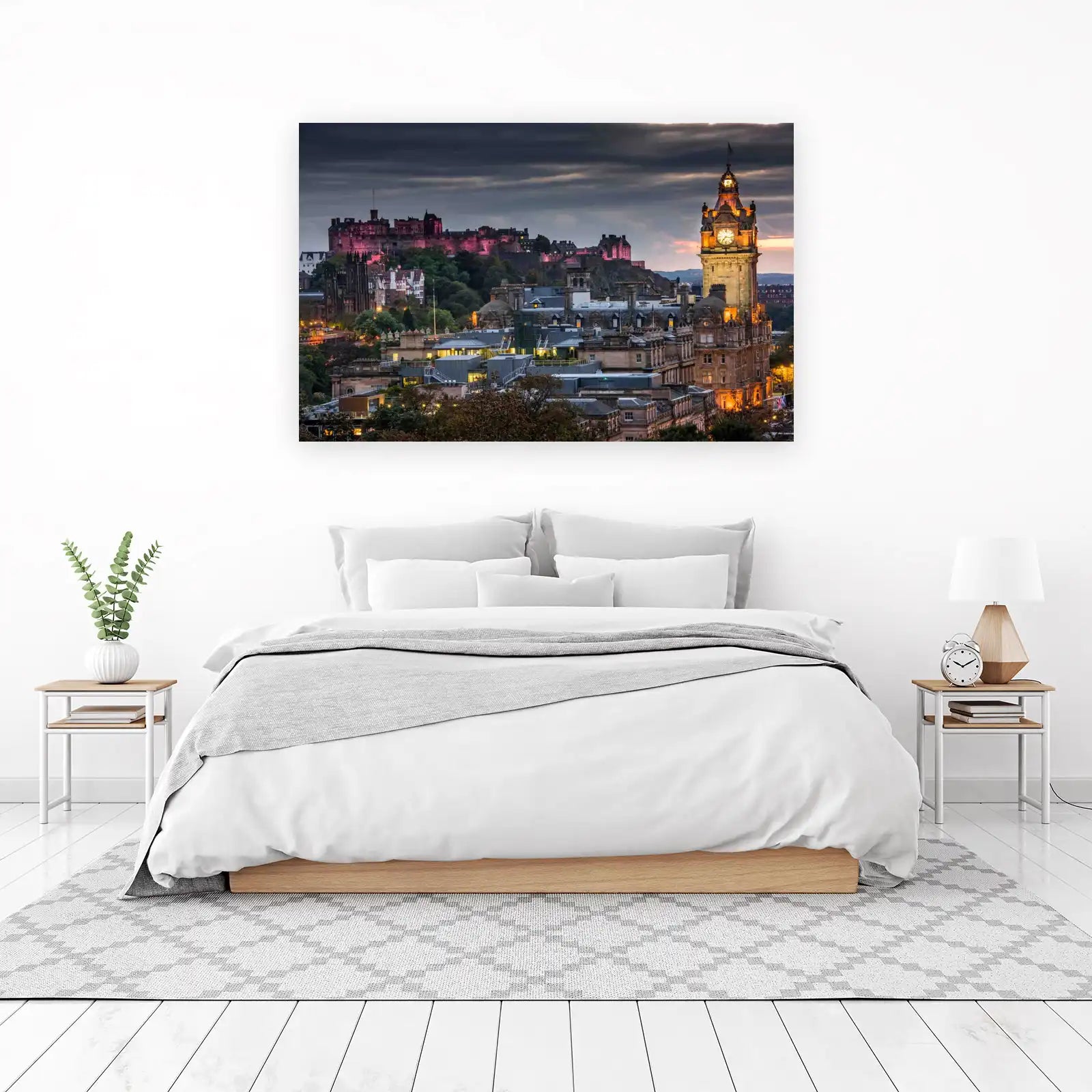 Edinburgh Castle Dusk Skyline Wall Art