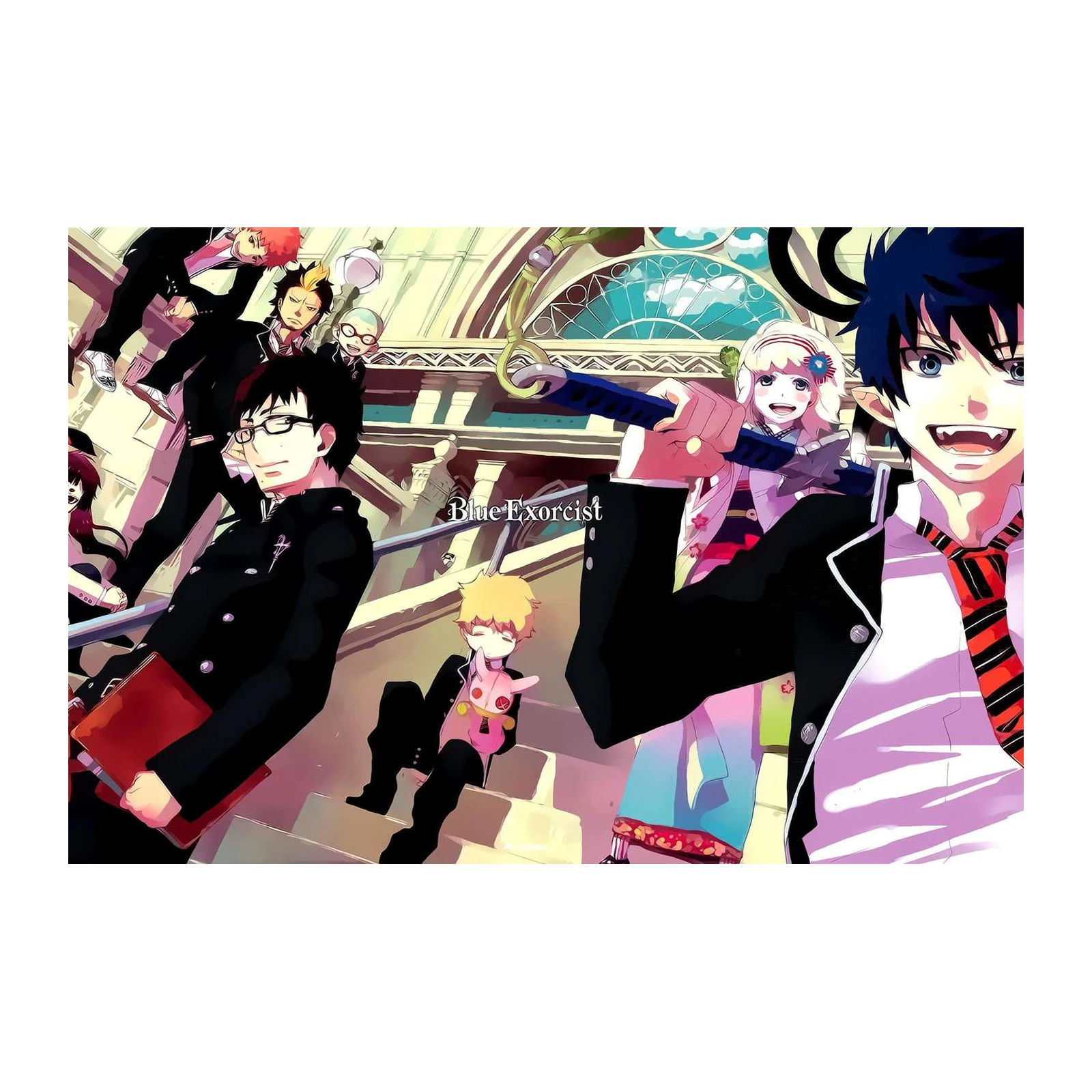 Dynamic Blue Exorcist Anime Wall Art