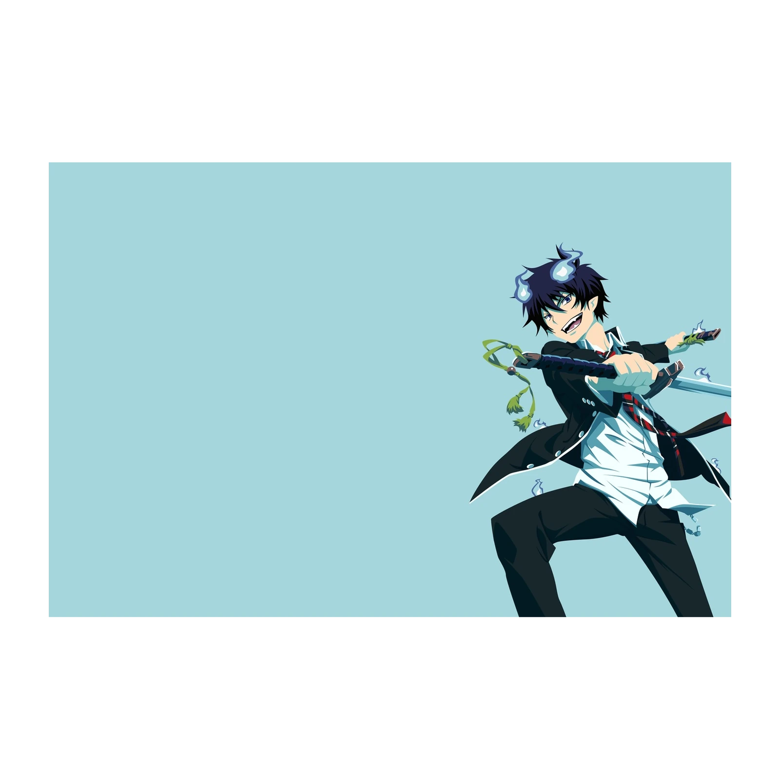 Dynamic Anime Swordsman Blue Exorcist Wall Art