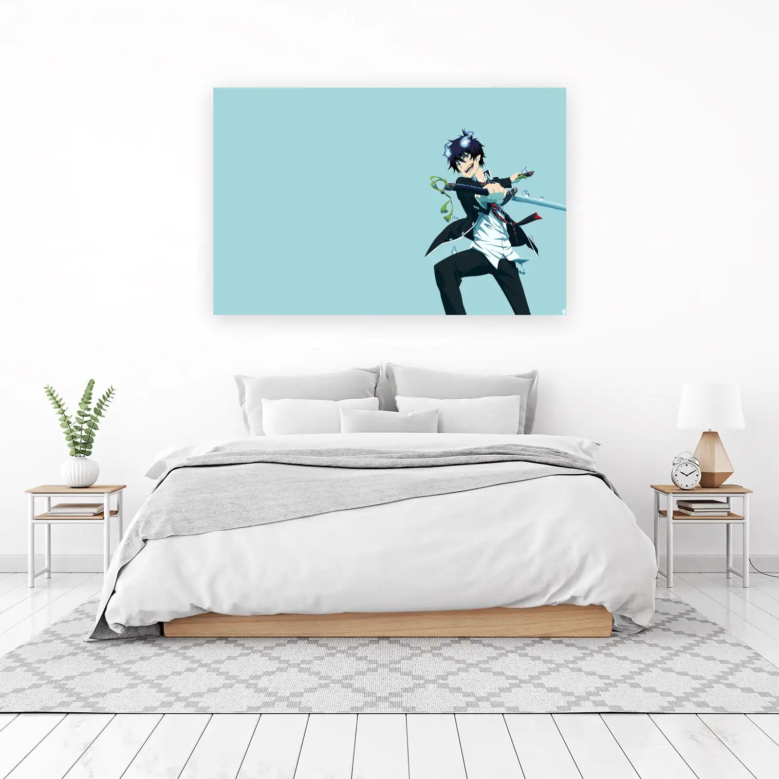 Dynamic Anime Swordsman Blue Exorcist Wall Art