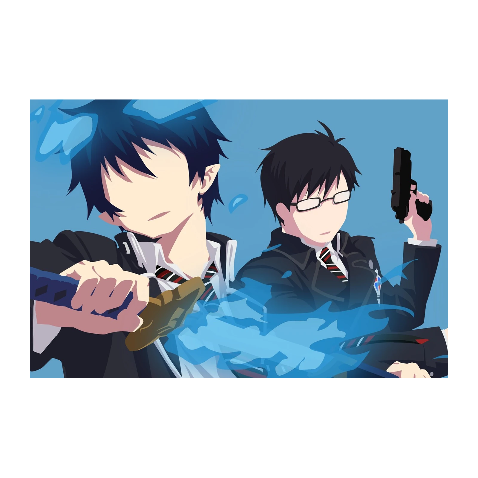 Blue Exorcist Rin & Yukio Minimalist Wall Art