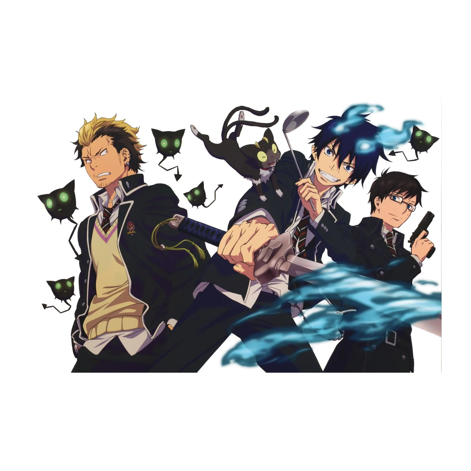Blue Exorcist Trio Action Anime Wall Art