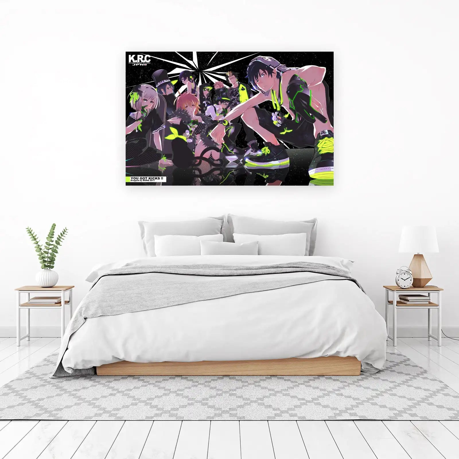 Anime Streetwear Crew Neon Drip Wall Art