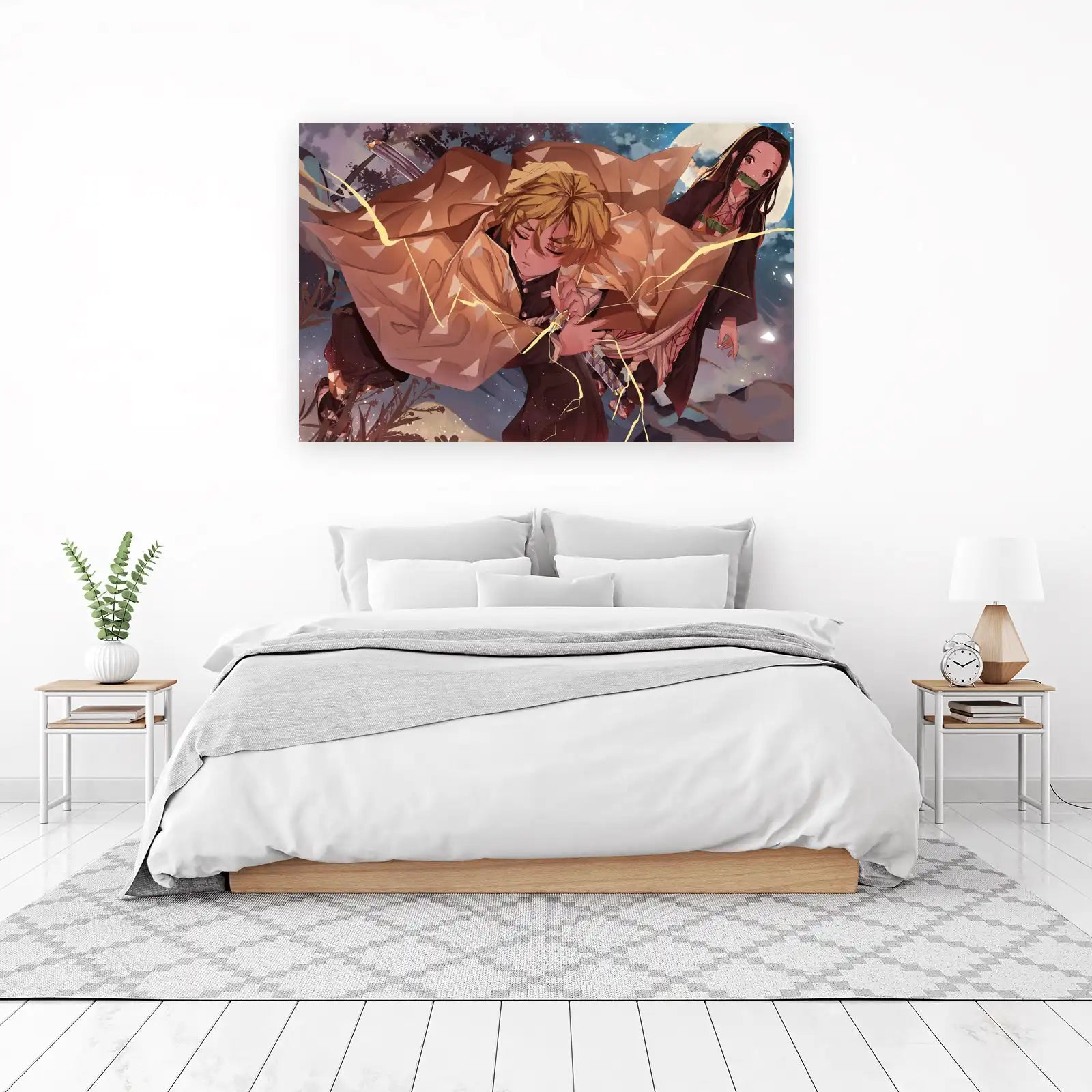 Anime Zenitsu Nezuko Thunder Breathing Wall Art