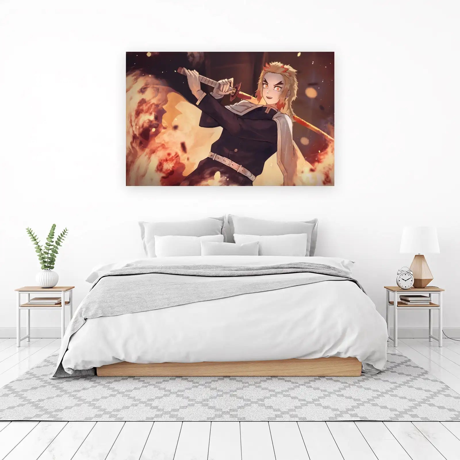 Fiery Demon Slayer Anime Hero Wall Art