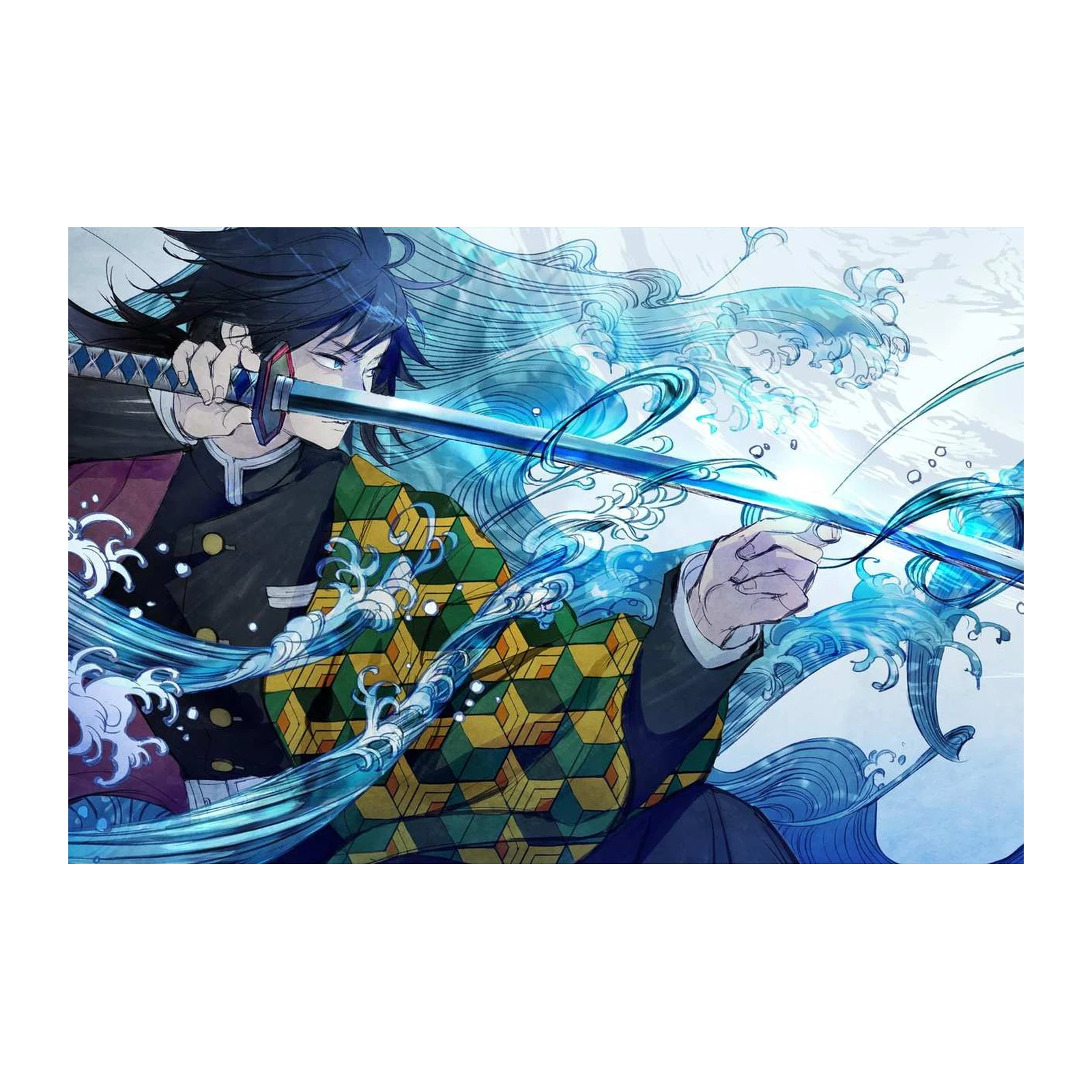 Anime Water Style Samurai Wall Art