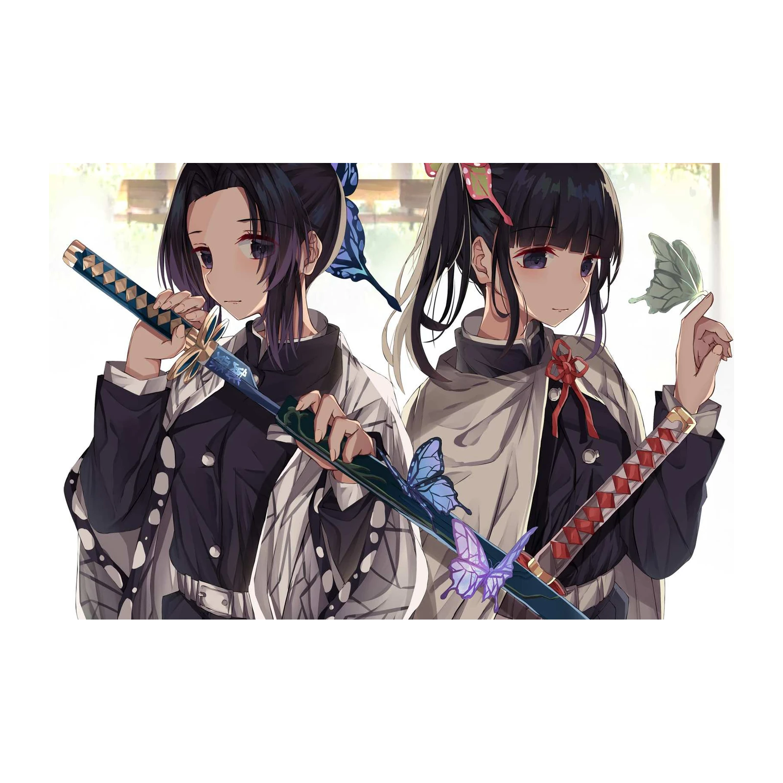 Anime Butterfly Duo Katana Wall Art