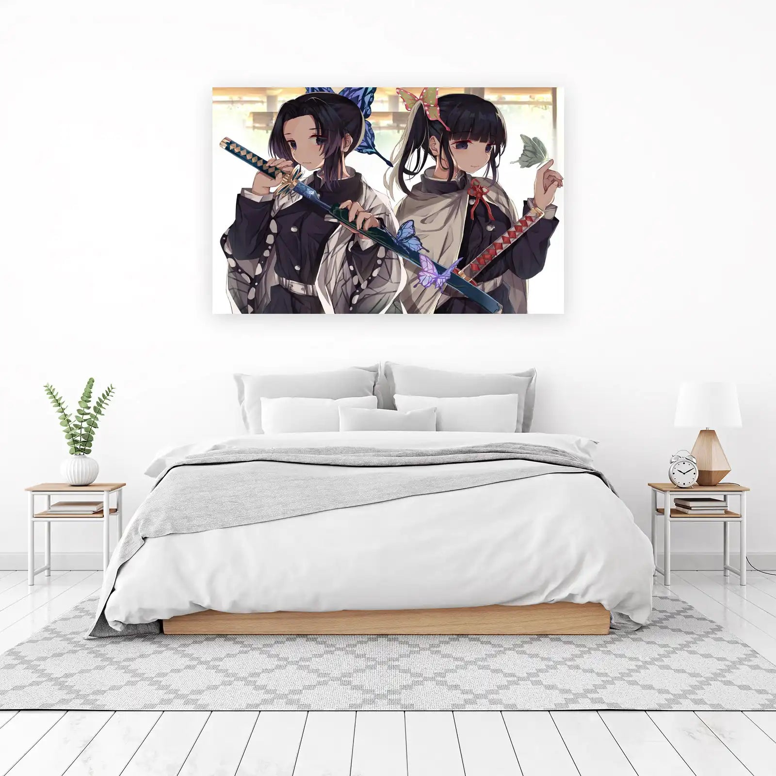 Anime Butterfly Duo Katana Wall Art