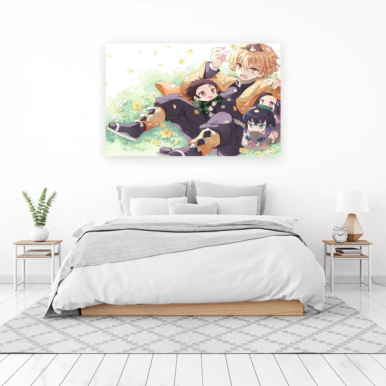 Cute Demon Slayer Zenitsu Tanjiro Nezuko Inosuke Wall Art