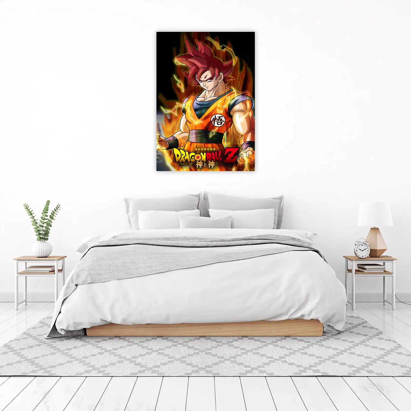 Goku Super Saiyan God Wall Art